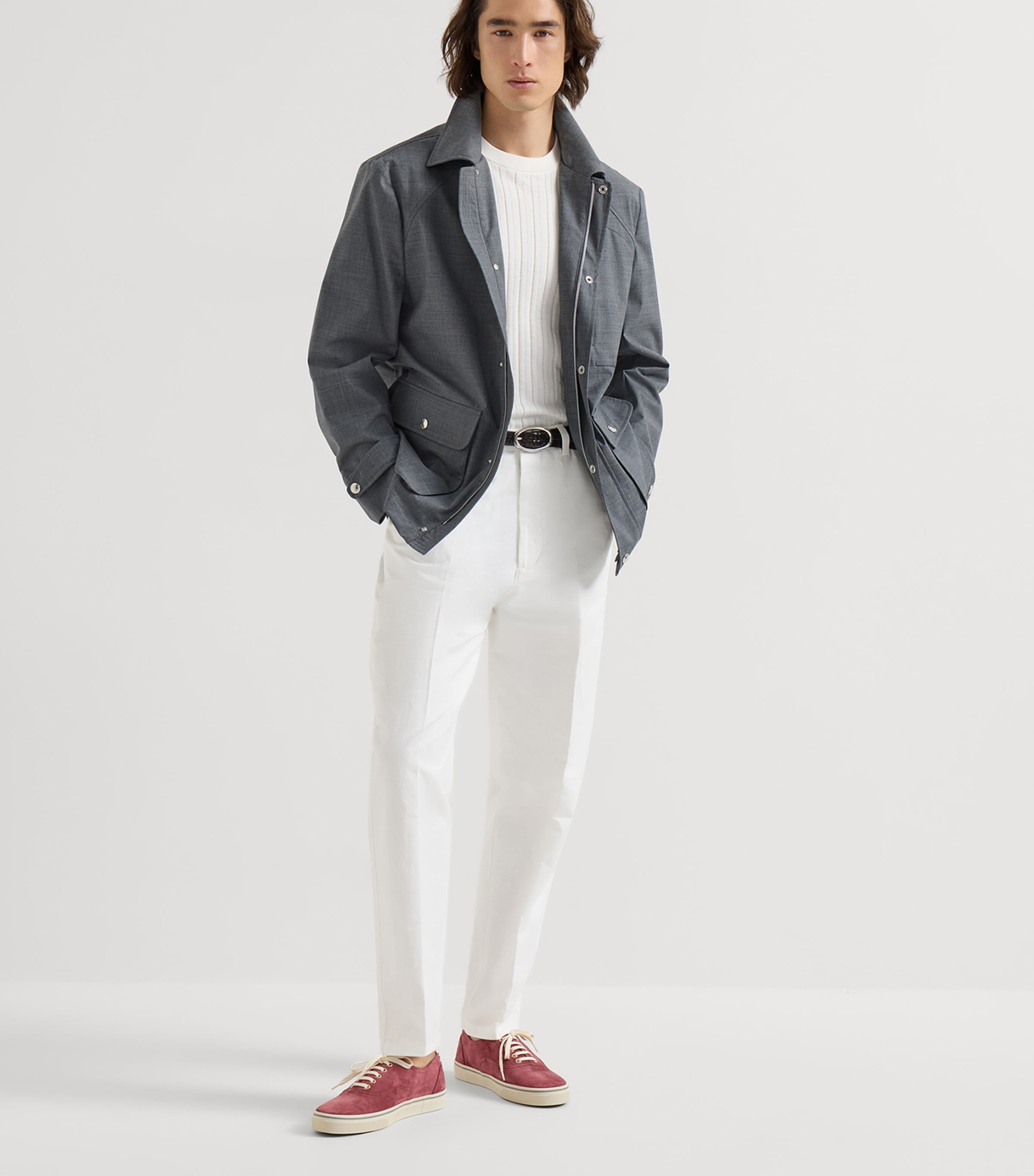 Brunello Cucinelli Grey Virgin Wool Field Jacket | Harrods US