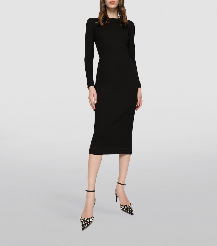 Bodycon Midi Dress N0000-BLACK Image 2