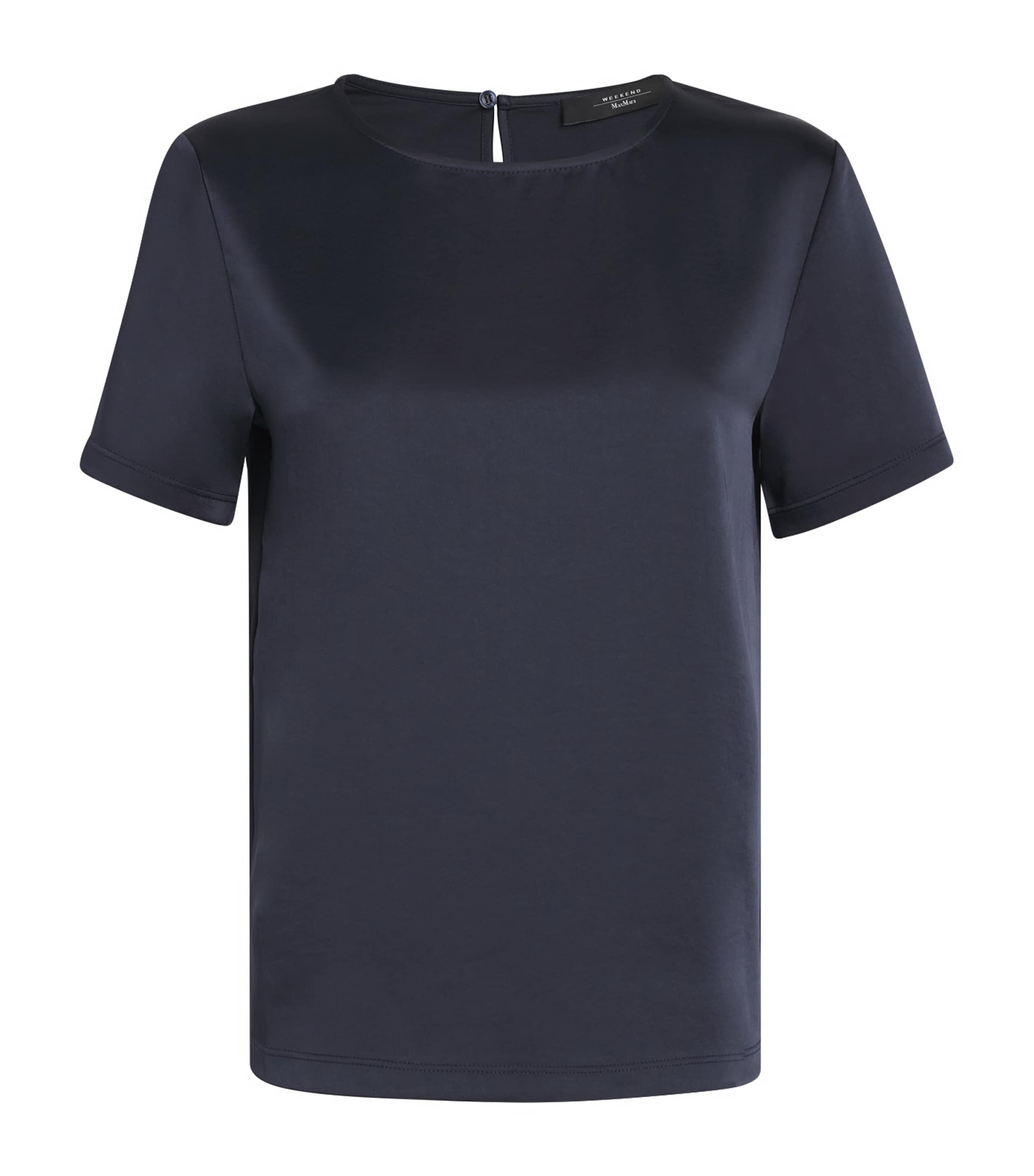 Satin-Front T-Shirt NAVY Image 1