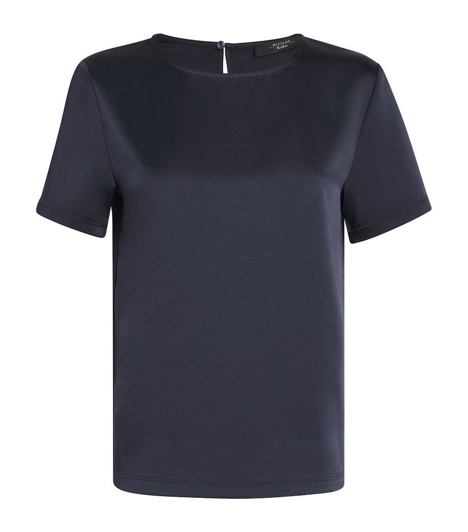 Satin-Front T-Shirt NAVY Image 1