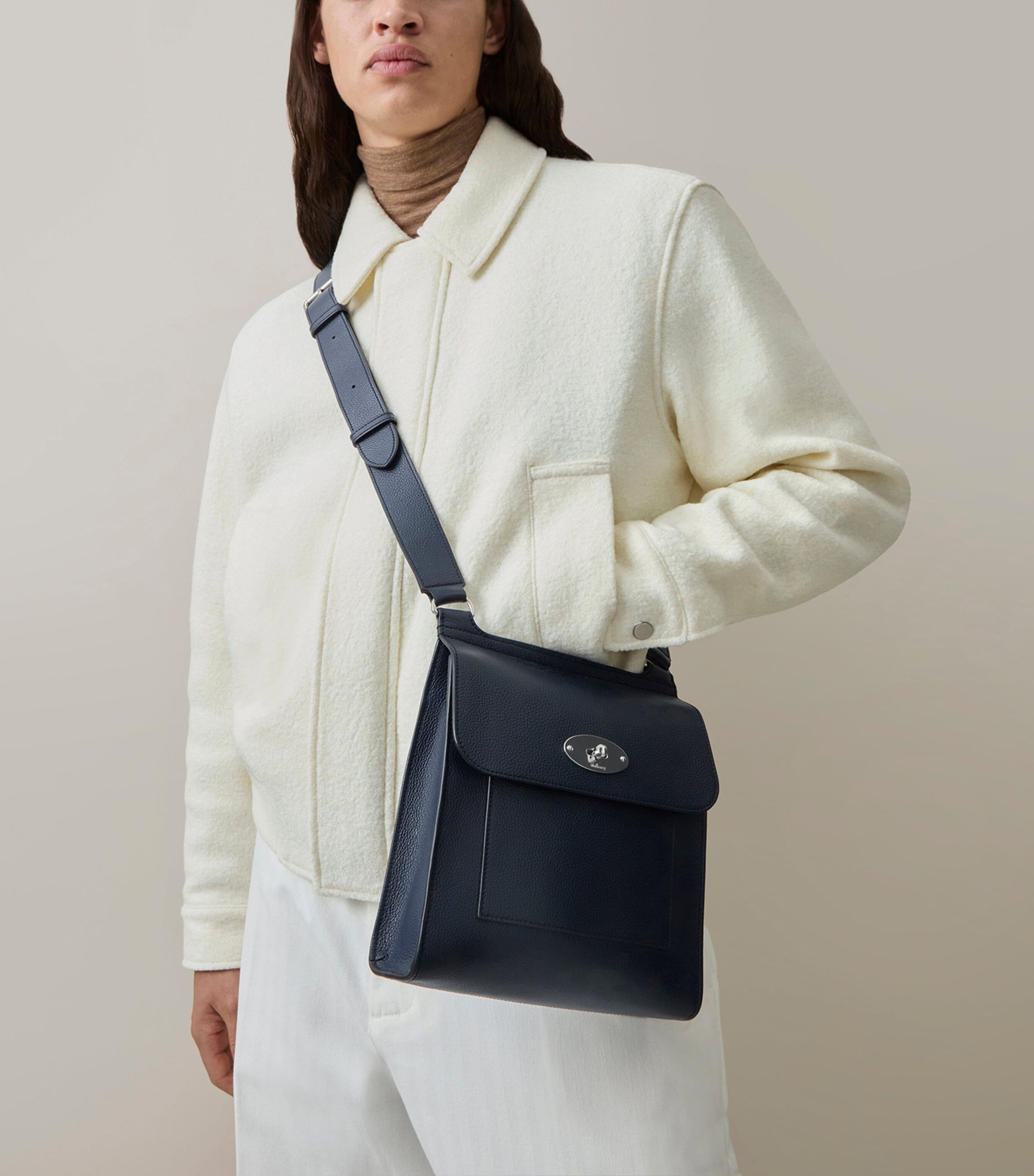 Mulberry Leather Antony Messenger Bag Night Sky Image 2