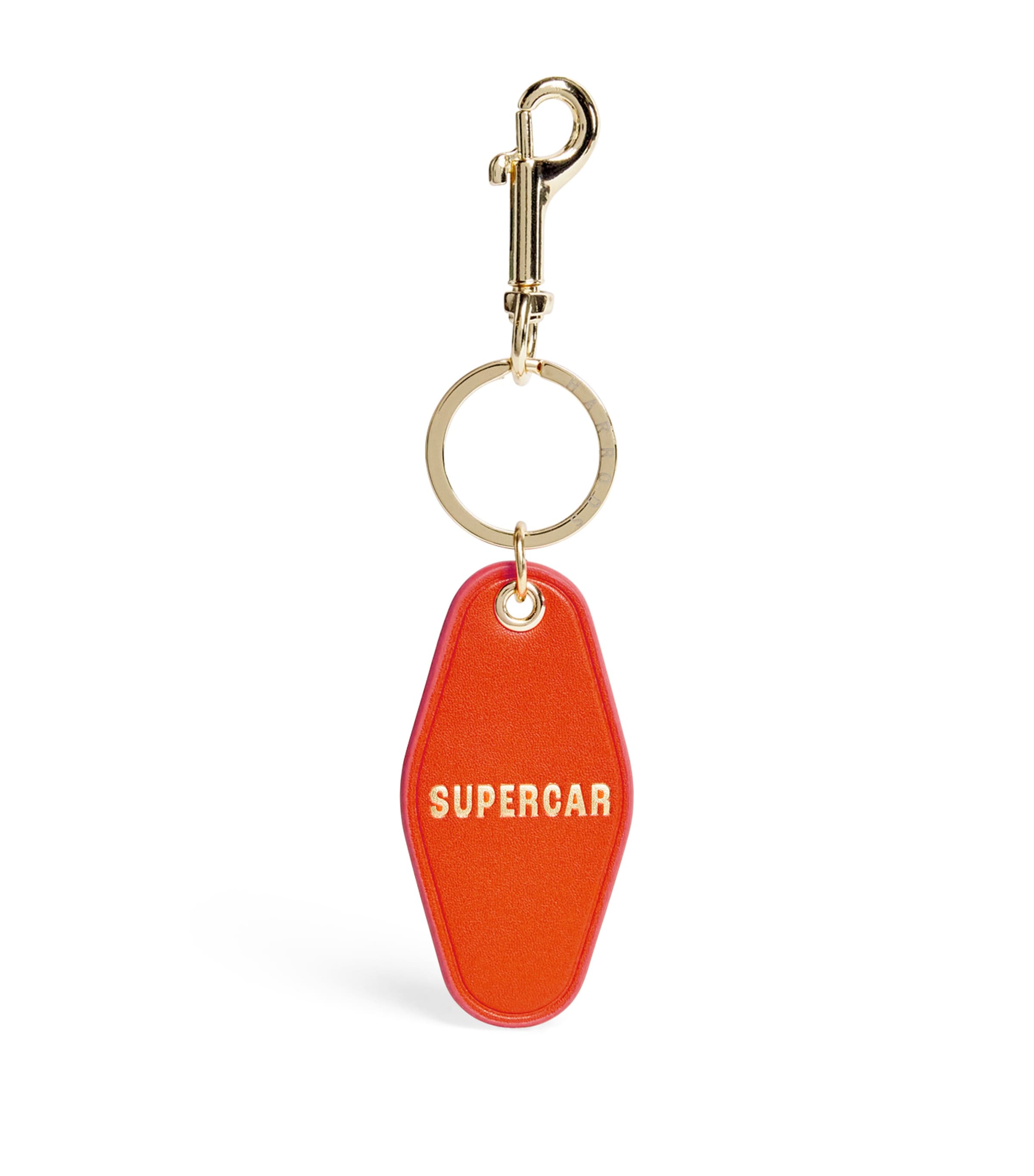 Harrods Leather Supercar Keyring In Red