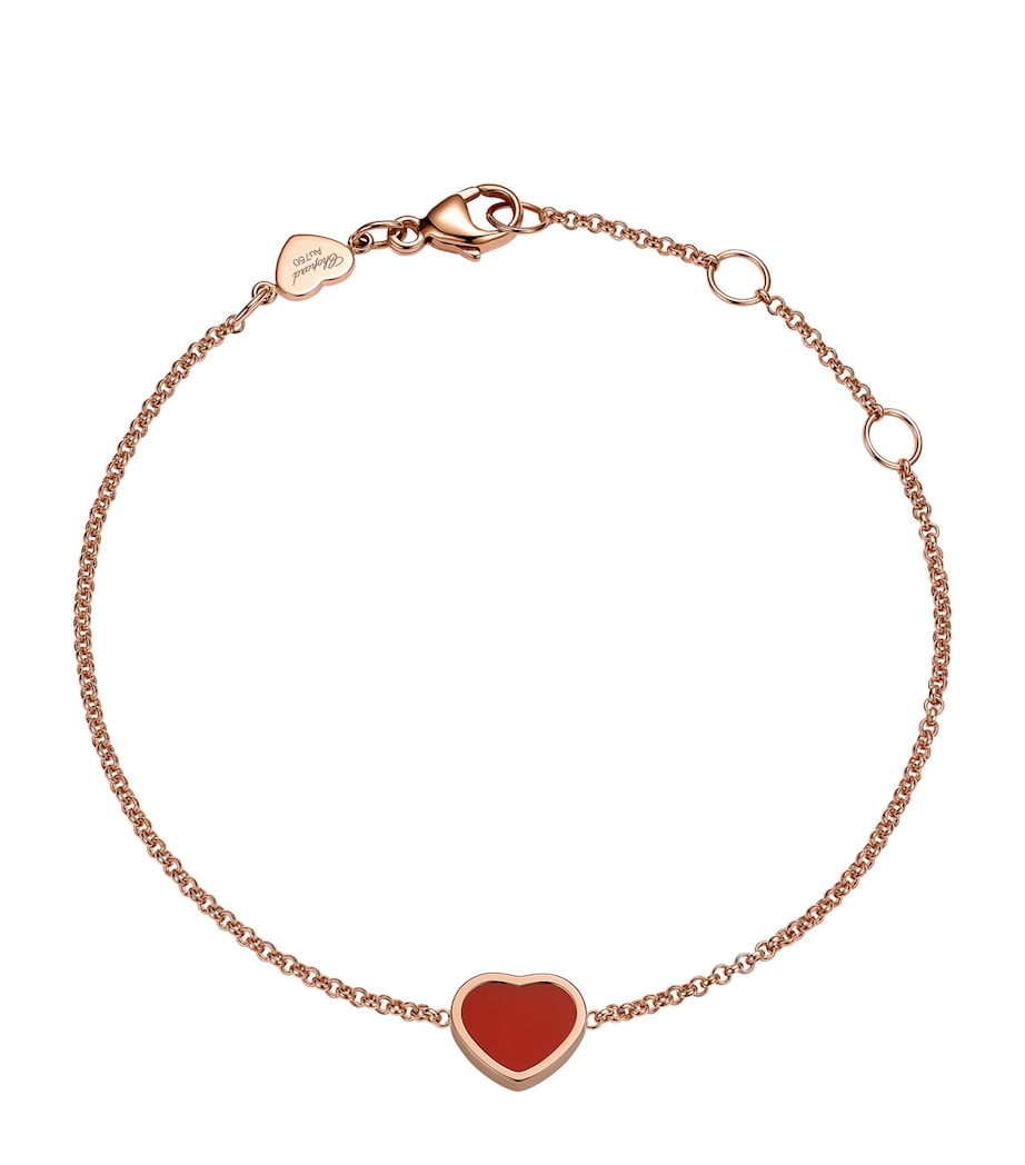 Rose Gold and Carnelian My Happy Hearts Bracelet 18K ROSE GOLD Image 1