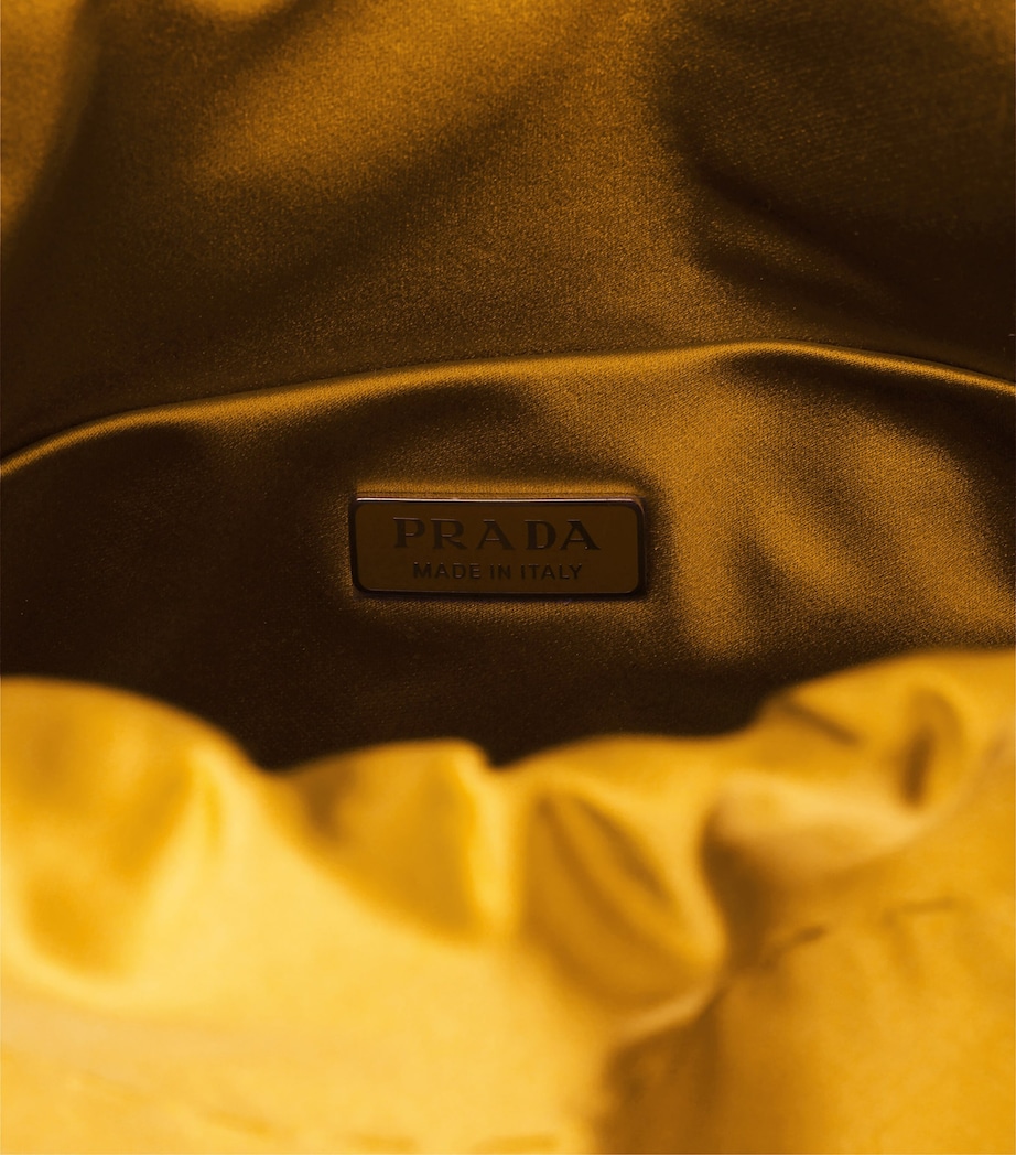Prada Silk Duchesse Drawstring Wish Pouch Yellow Image 5
