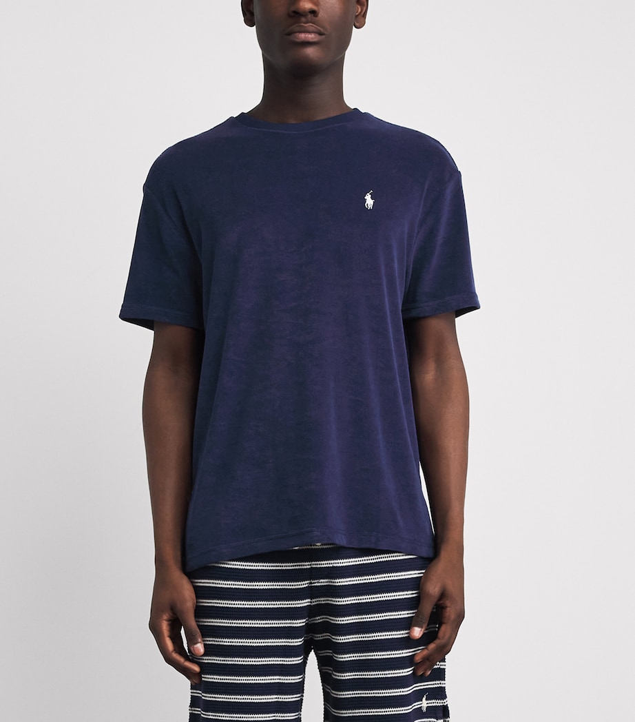 Polo Ralph Lauren Mens Cotton-Blend Terry Cloth T-Shirt Newport Navy Image 4