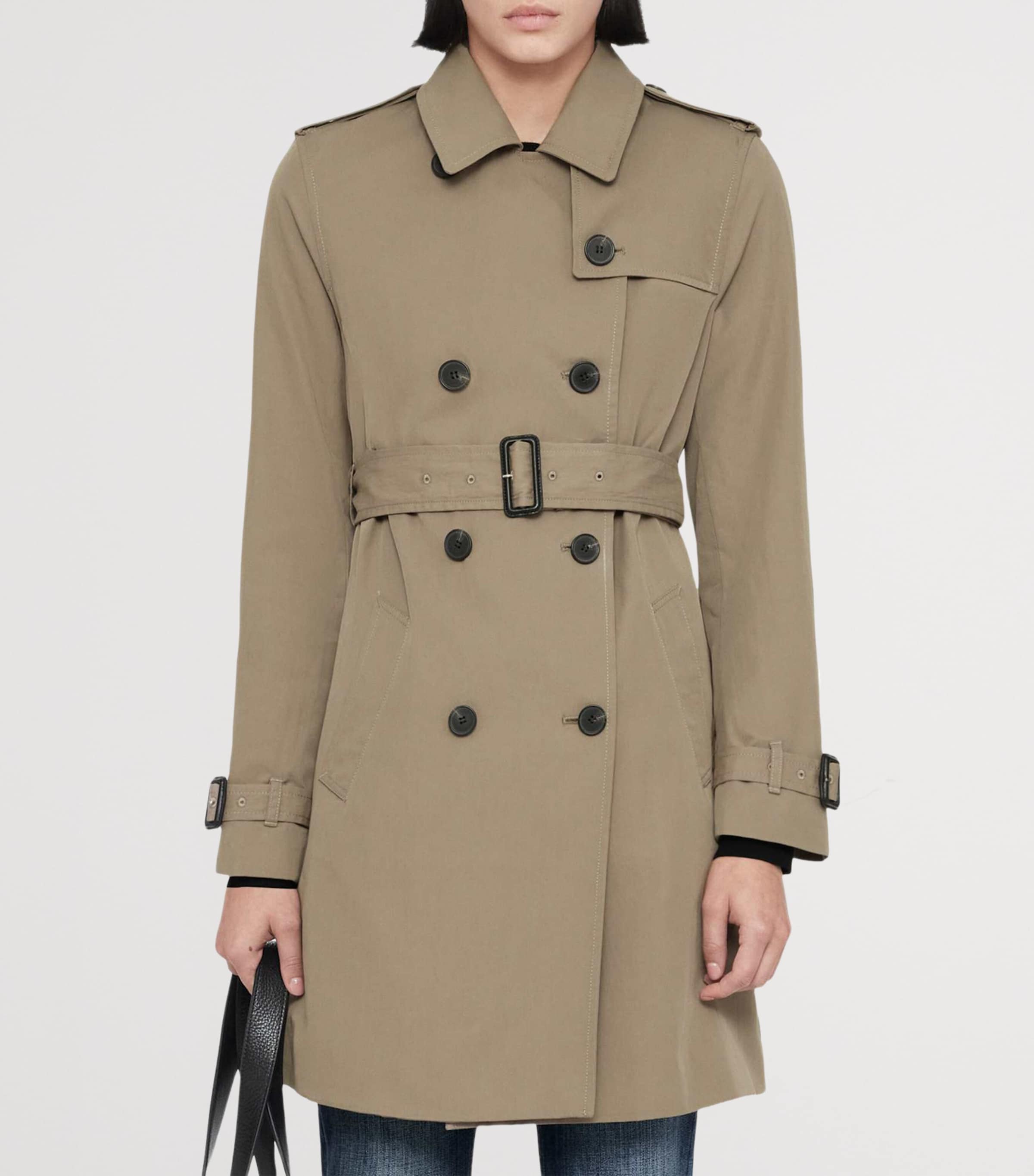 AllSaints Womens Leonard Trench Coat Mushroom Brown Image 3
