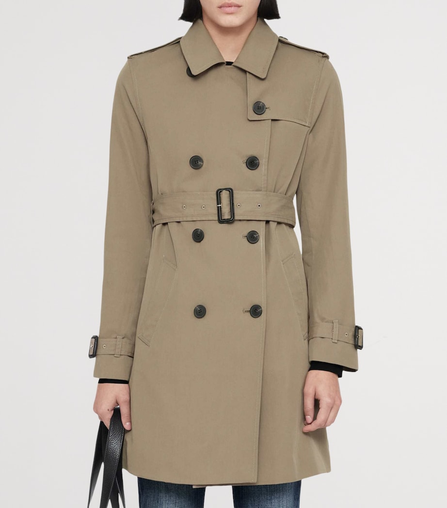 AllSaints Womens Leonard Trench Coat Mushroom Brown Image 3