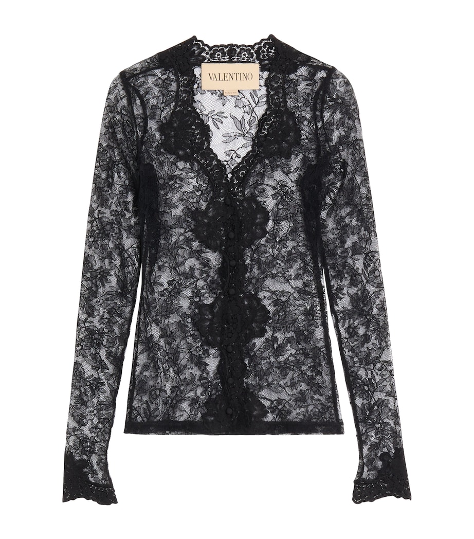 Valentino Womens Lace V-Neck Cardigan Image 1