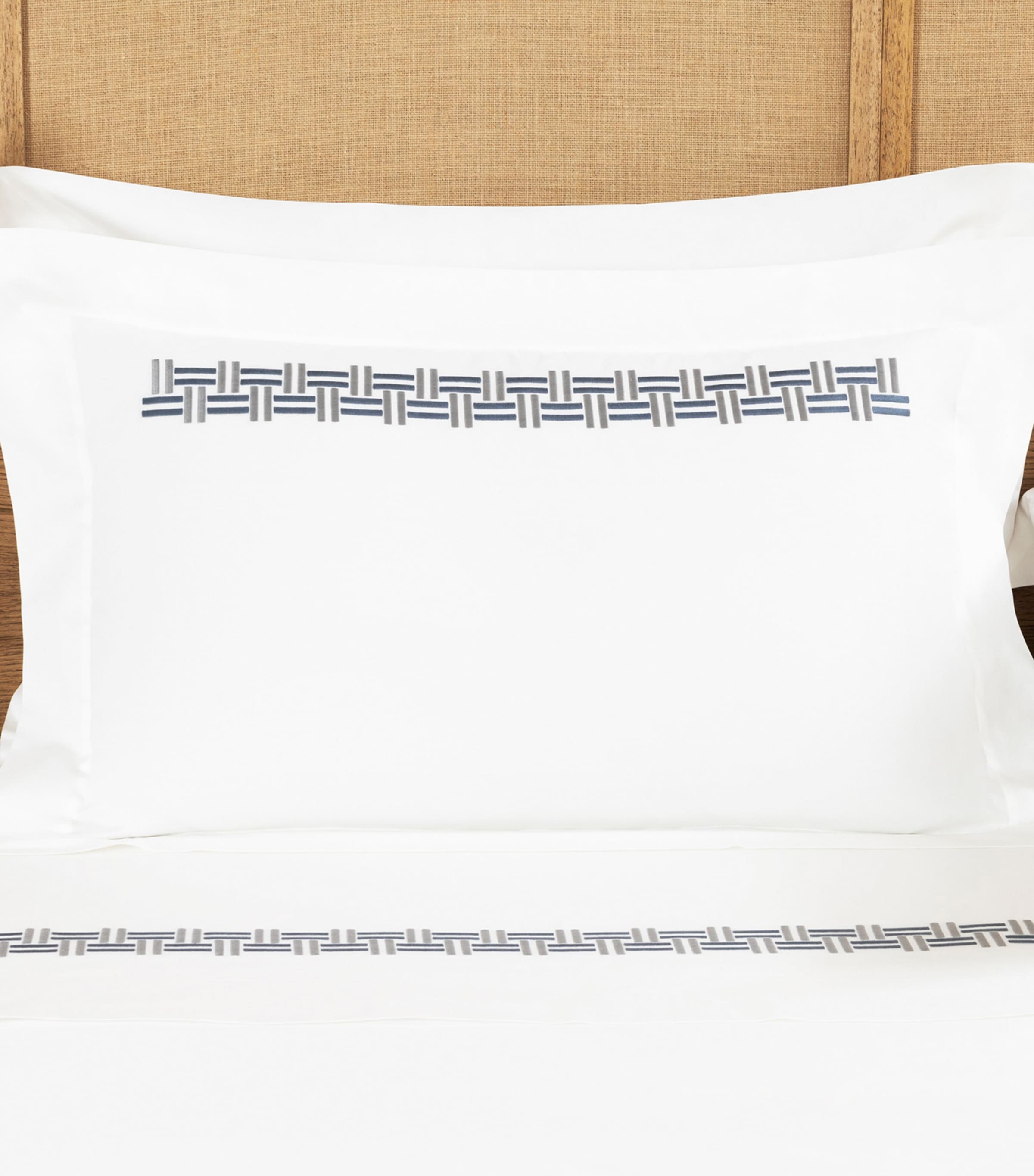 Frette Basket Weave Oxford Pillow Sham In Blue