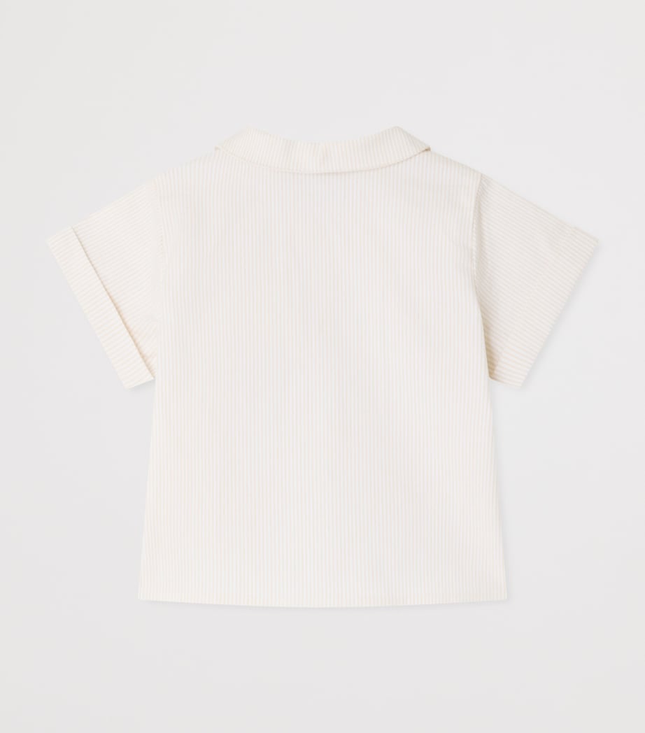 Bonpoint Cotton Stripe Shirt (6-18 Months) Ficelle Image 2