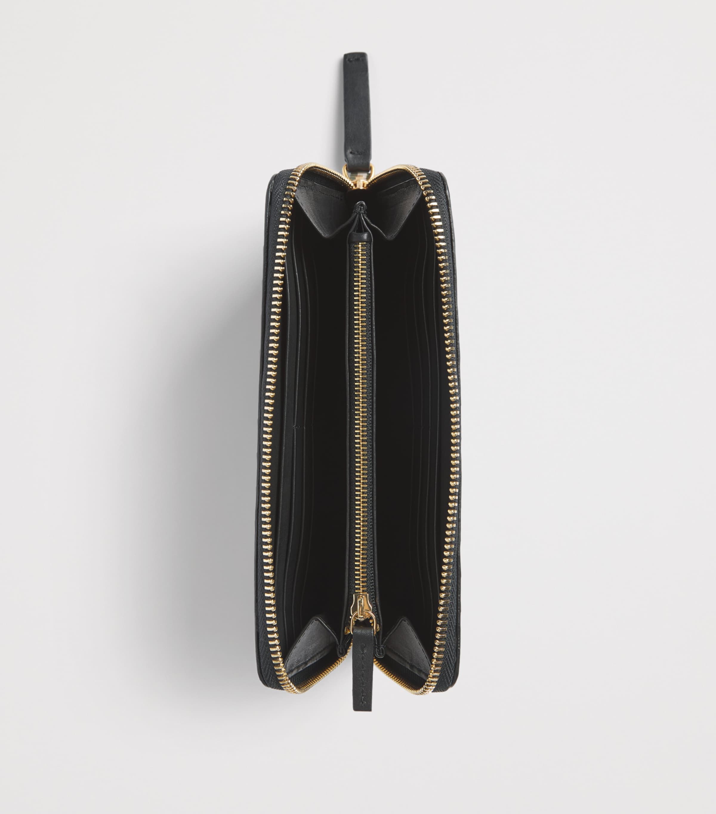 Officine Creative Woven Leather Ziparound Wallet Nero Image 3