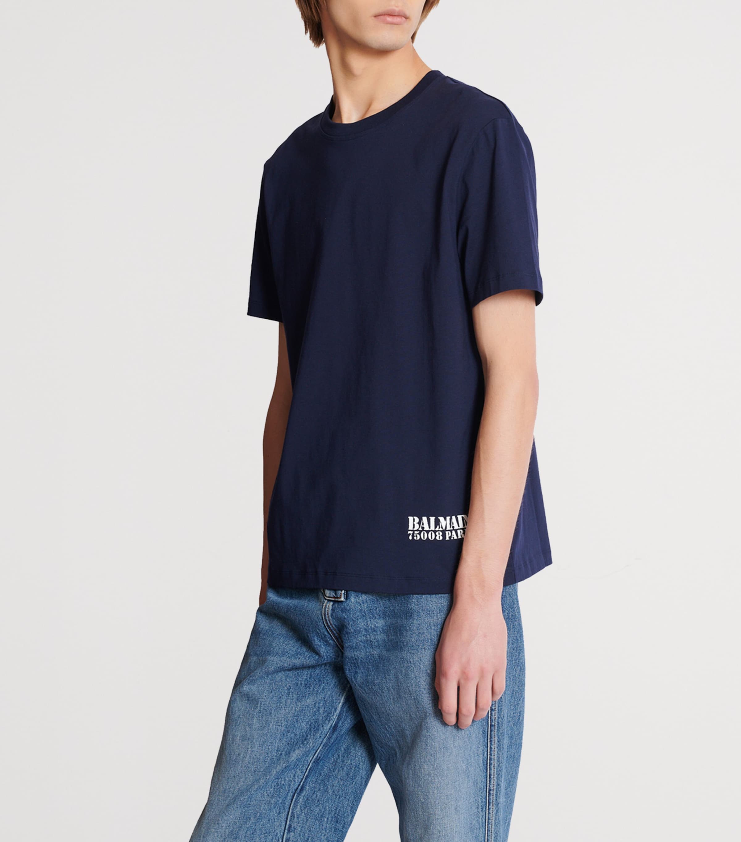 Logo Stamp T-Shirt SIV MARINE/BLANC Image 5