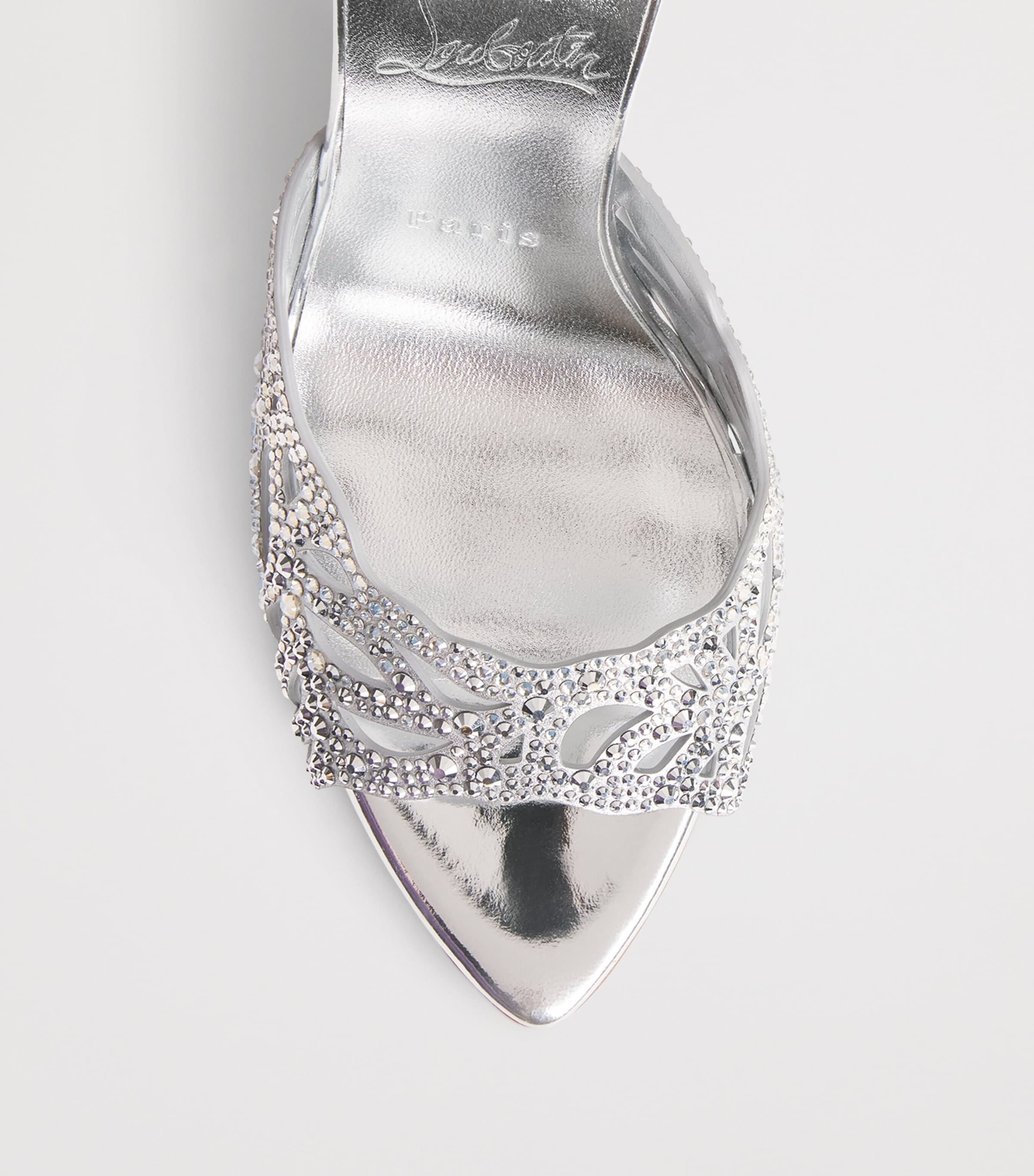 Christian Louboutin Womens Lasera Strass Mule Leather Mules 100 Image 5