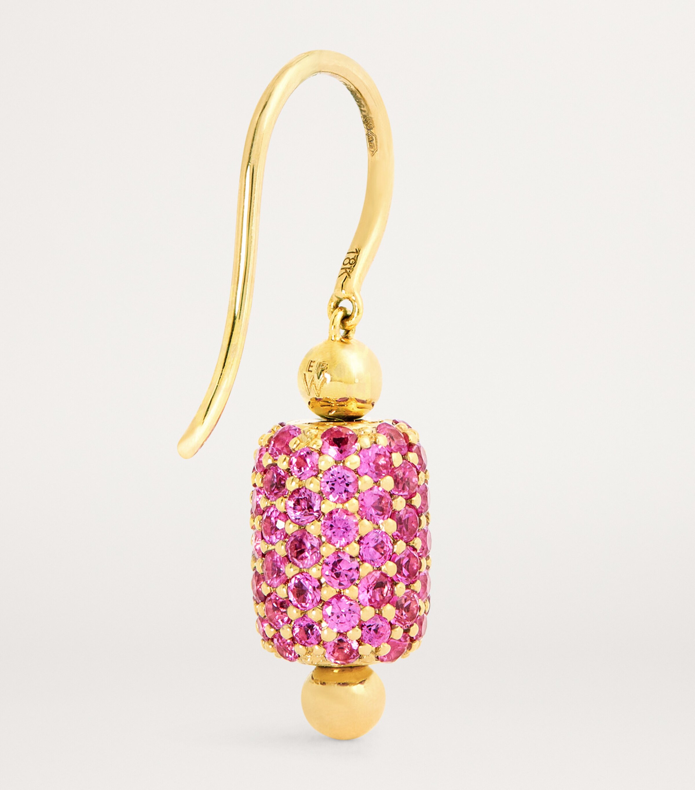 Yellow Gold and Sapphire Barrel Drop Earrings YELLOW GOLD Image 4