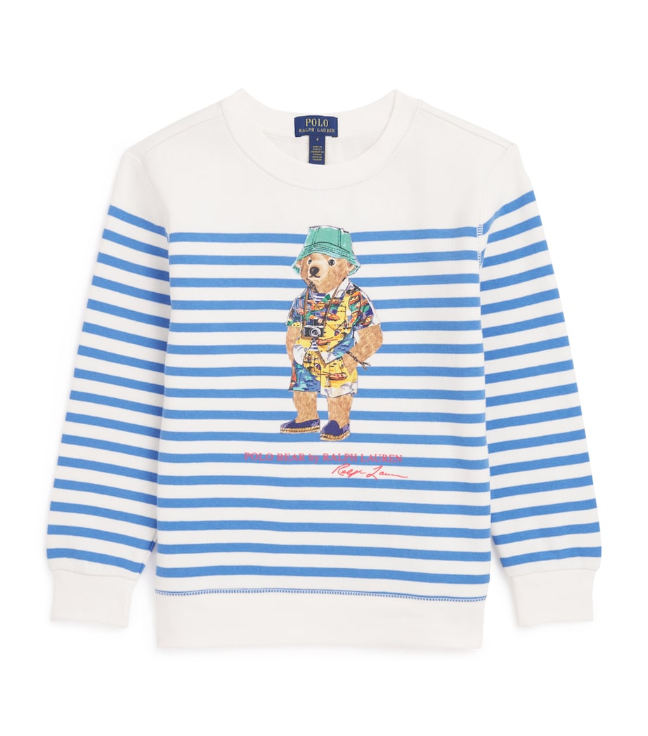 Cotton-Blend Stripe Polo Bear Sweatshirt (2-7 Years) MULTI Image 1