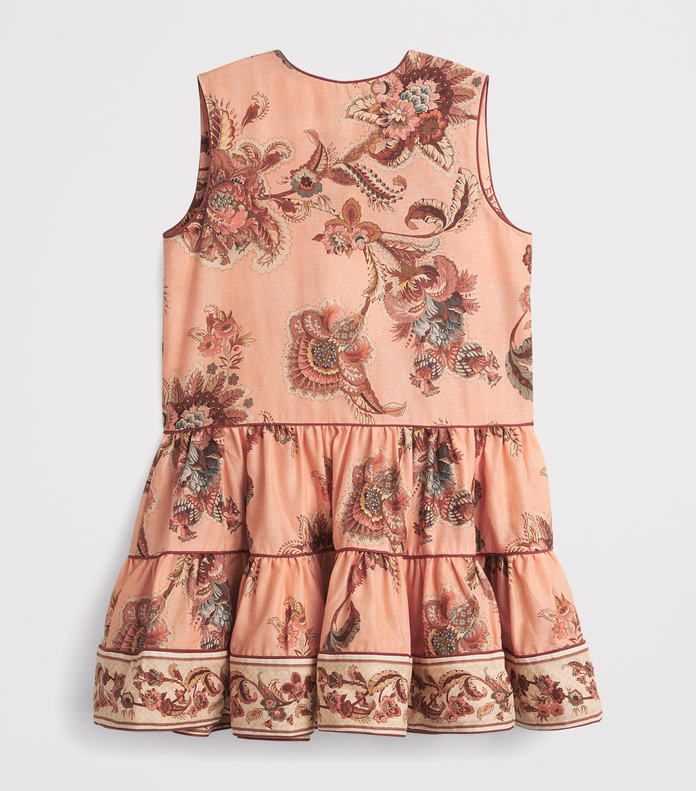 Zimmermann Kids Aster Tiered Dress (2-12 Years) Peach Jacobean Image 2