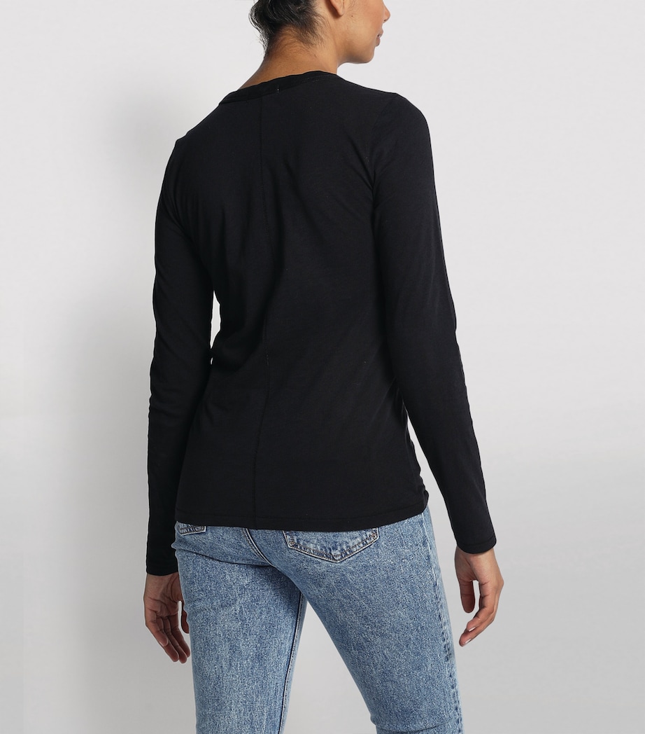 long-sleeve cotton T-shirt BLACK BLACK Image 4