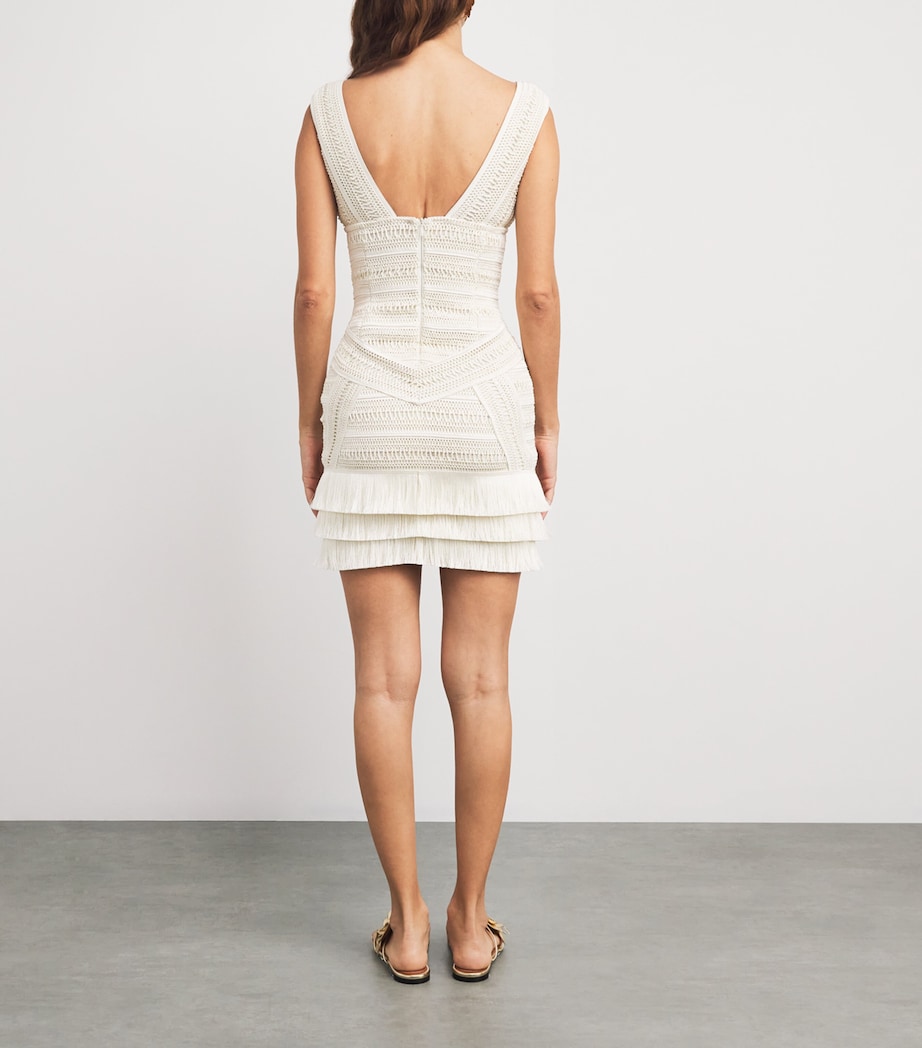 Radiant Fringe Mini Dress OFF WHITE Image 3