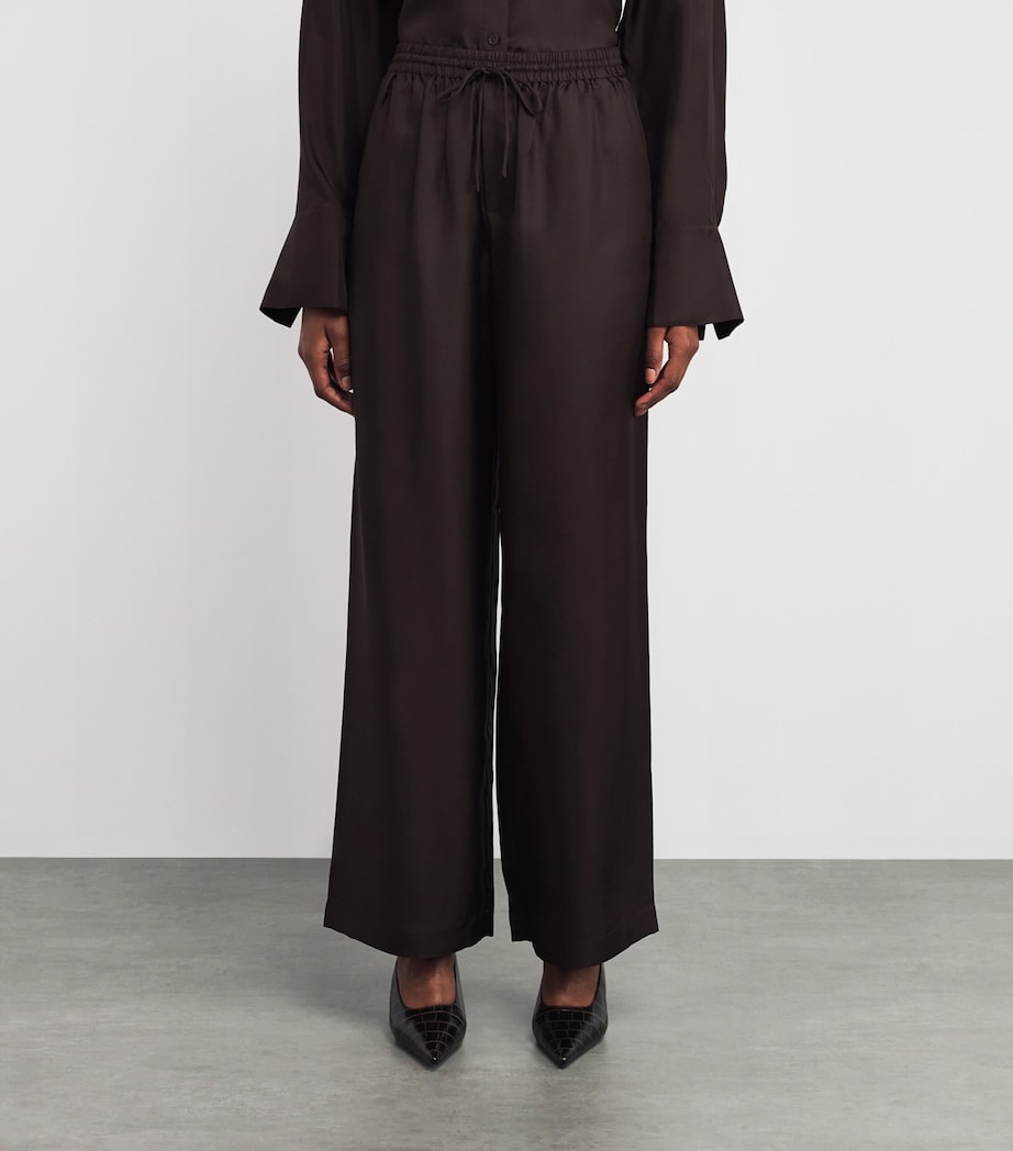 Silk Wide-Leg Trousers 244 MAHOGANY Image 3