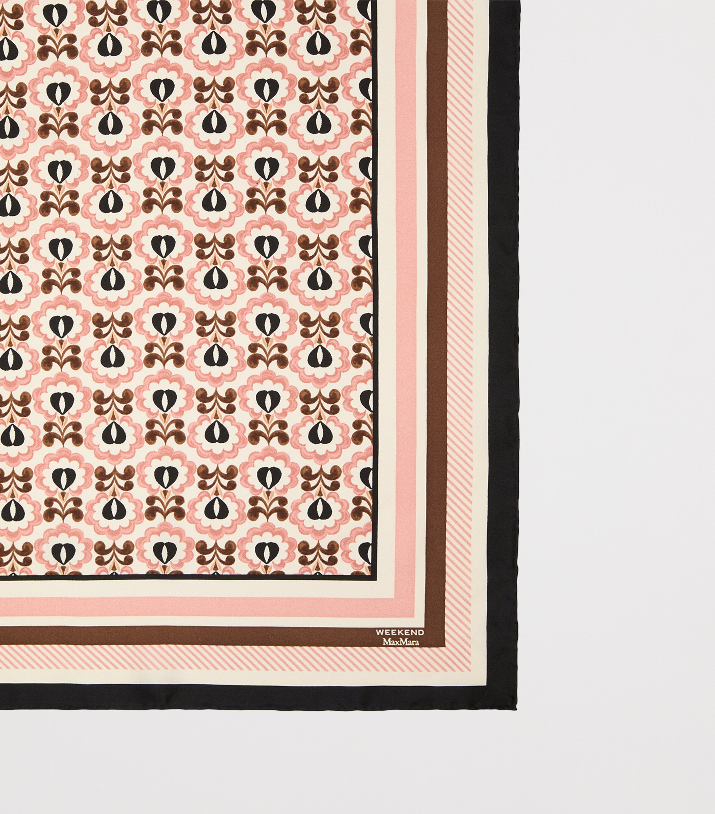 Weekend Max Mara Silk Geometric Print Scarf Ivory Image 3