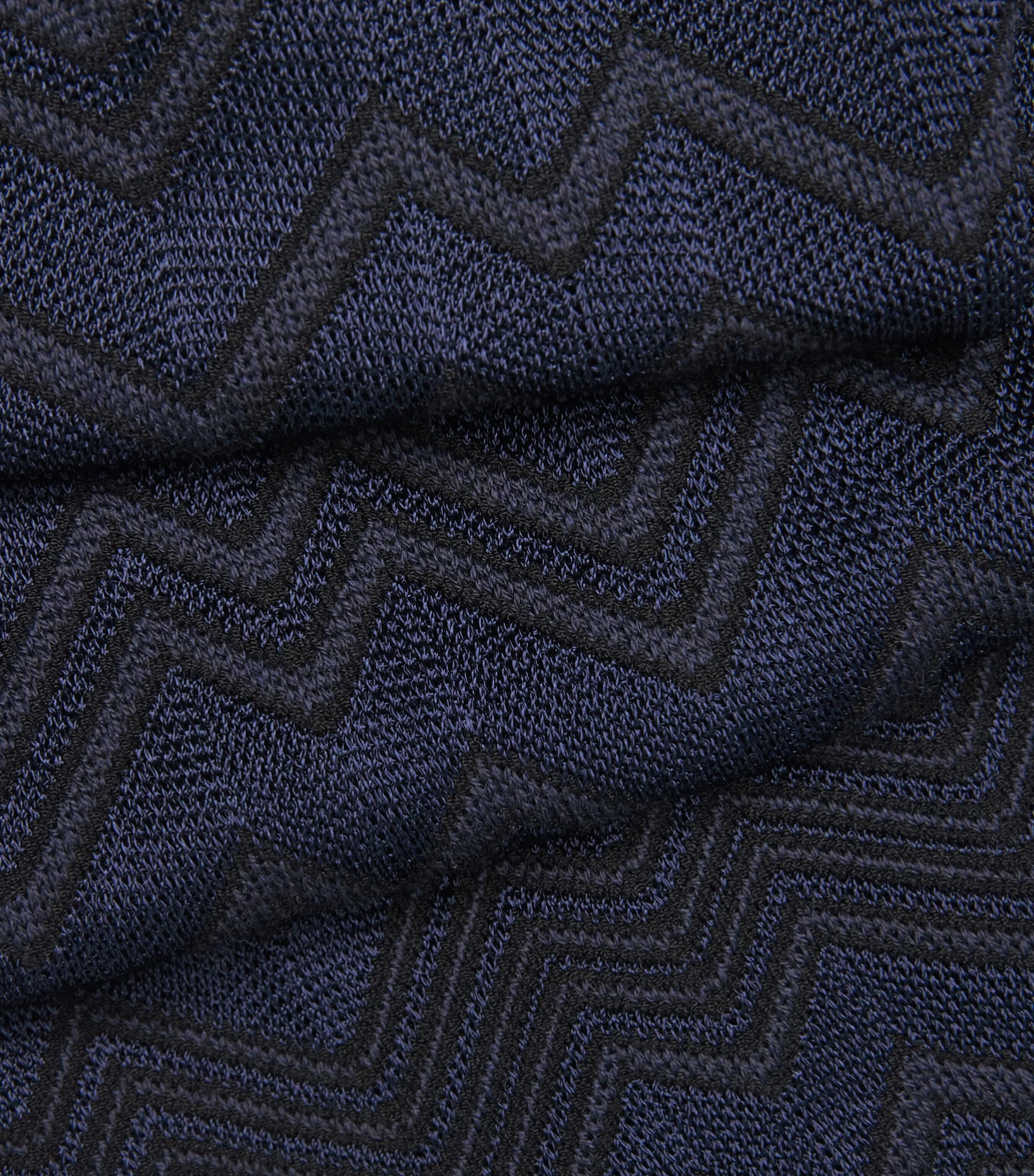 Missoni Womens Zigzag Jacquard Straight Trousers Navy Blue Image 6