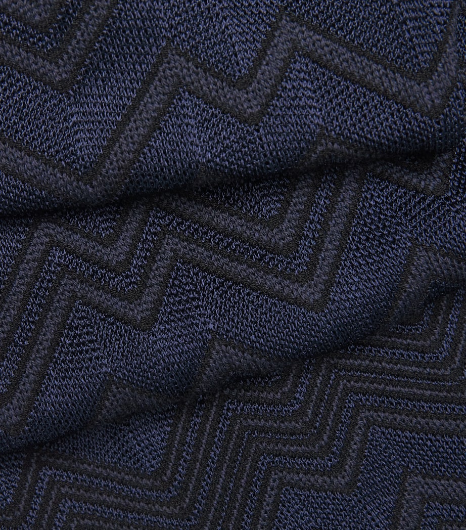 Missoni Womens Zigzag Jacquard Straight Trousers Navy Blue Image 6