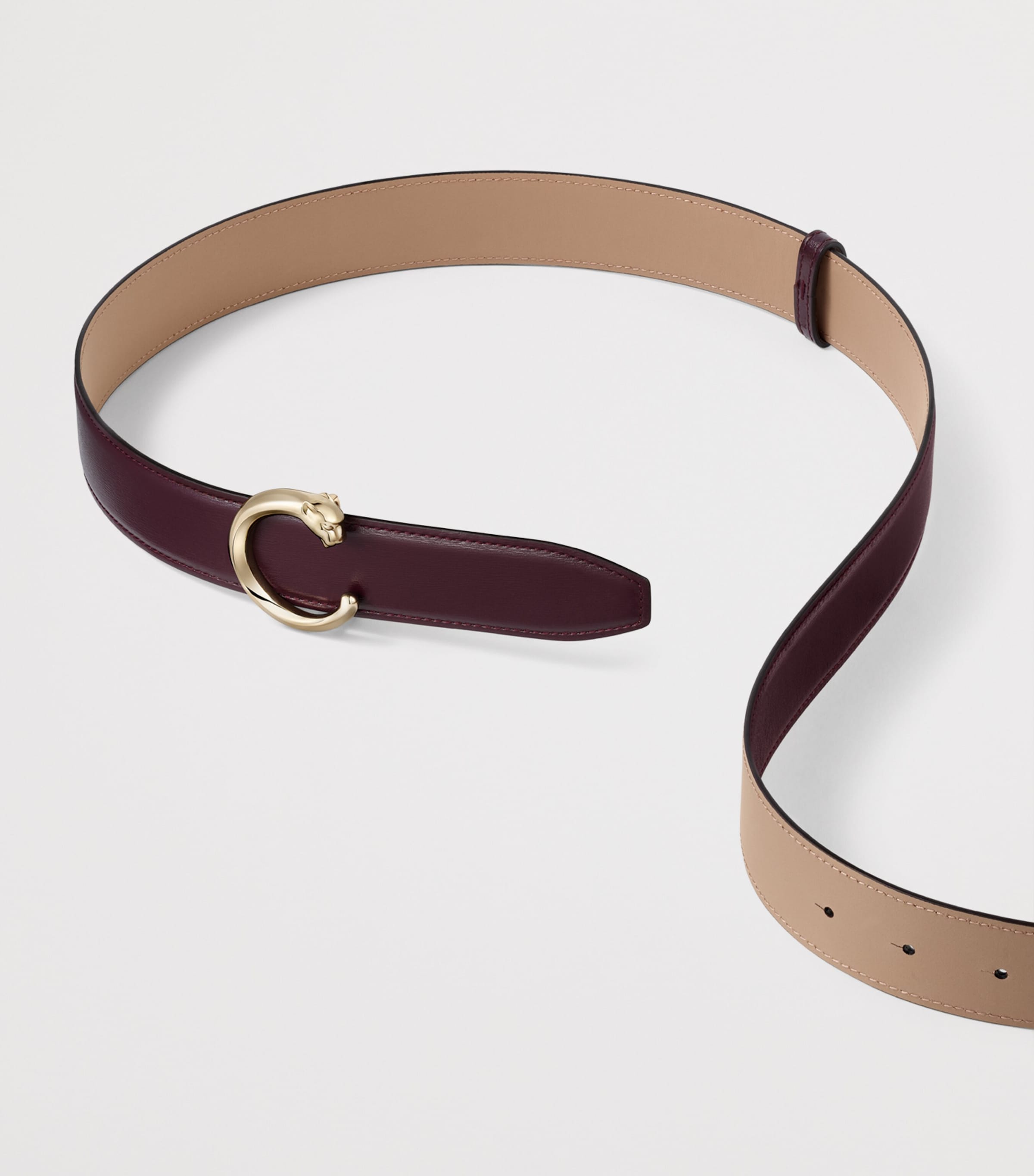 Small Leather Panthère de Cartier Belt (75cm) GRAPE Image 3
