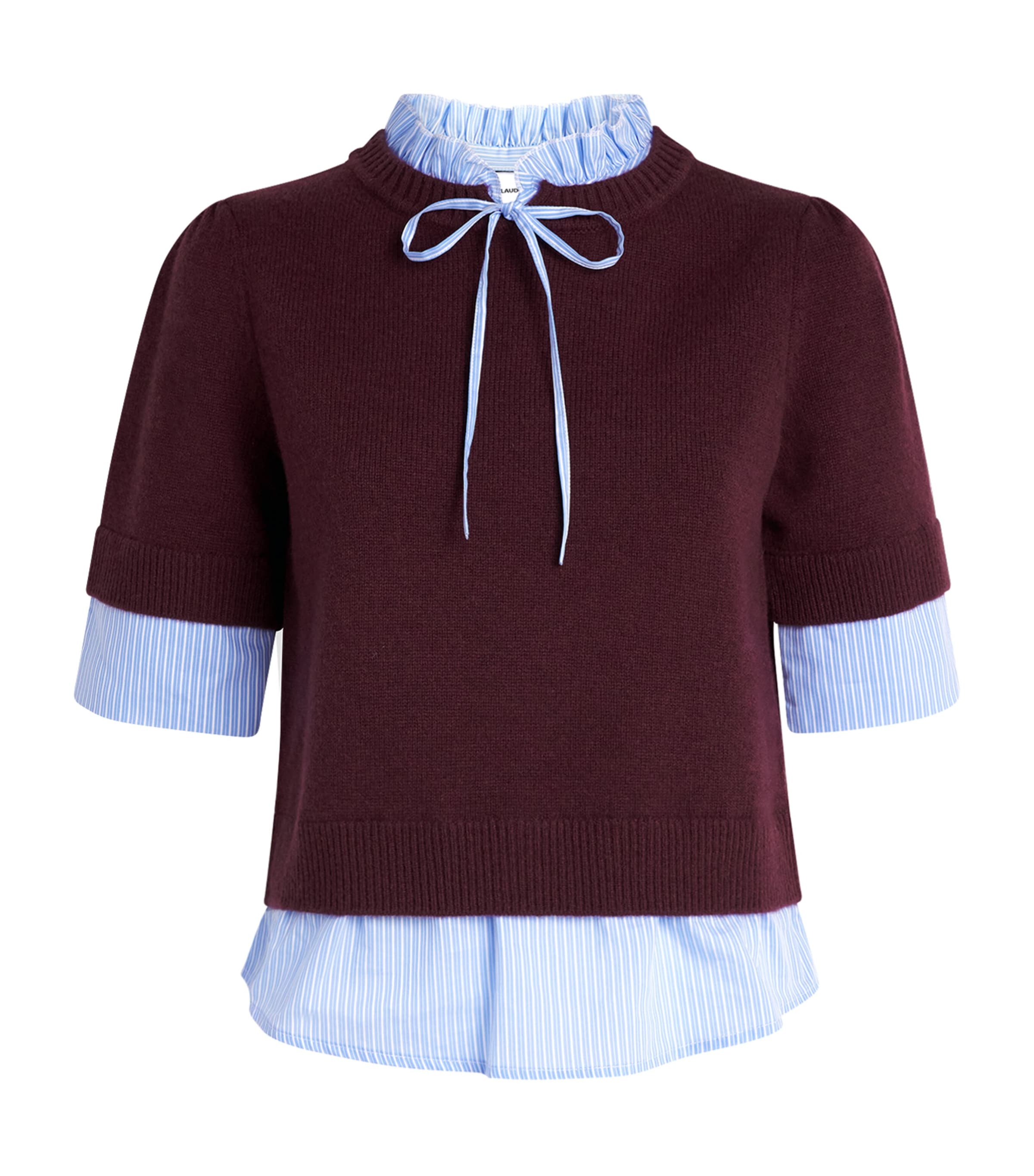 Claudie Pierlot Womens Wool Layered Sweater Aubergine Image 1