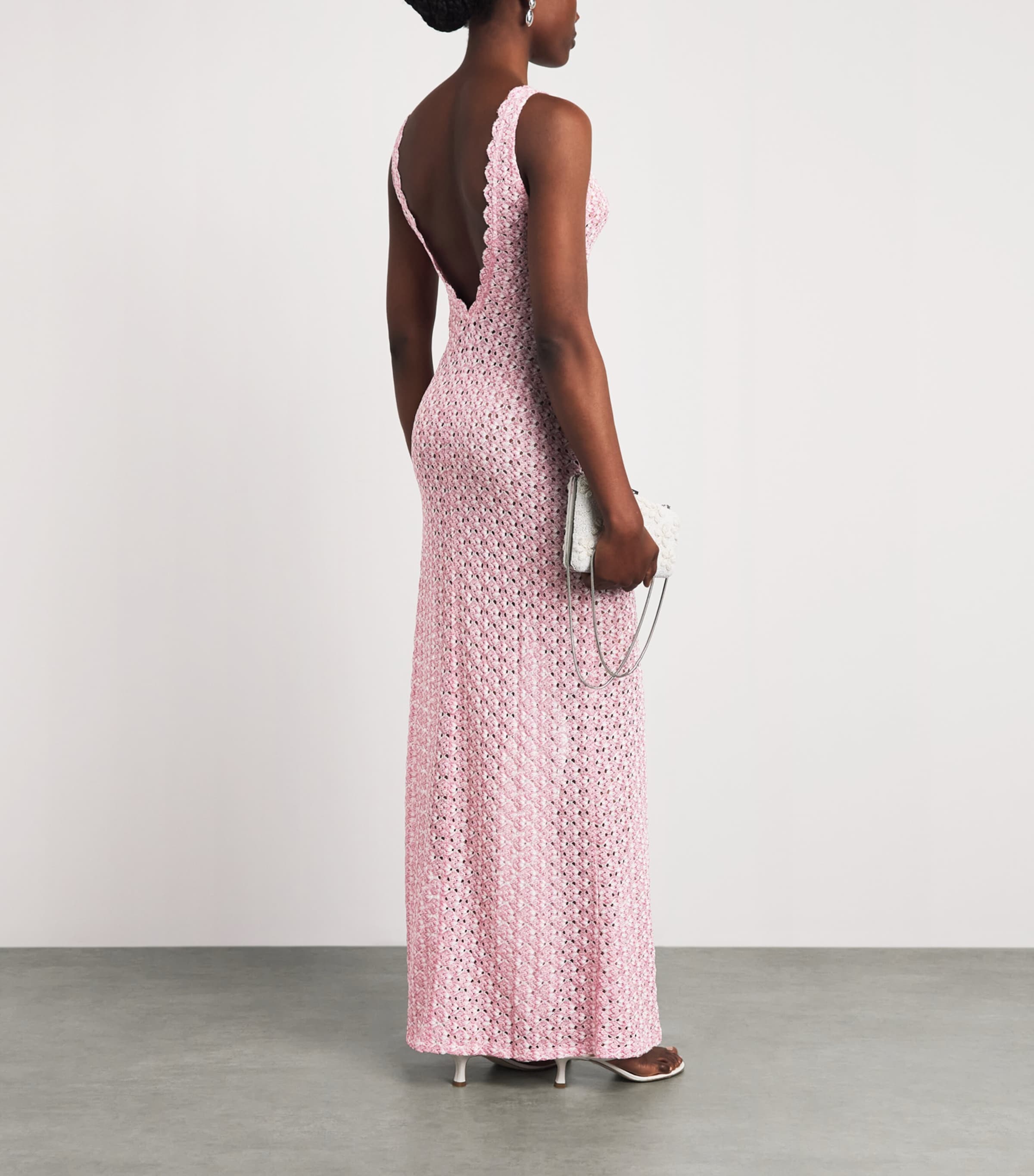 Missoni Womens Metallic Kaftan Maxi Dress Pink Image 4