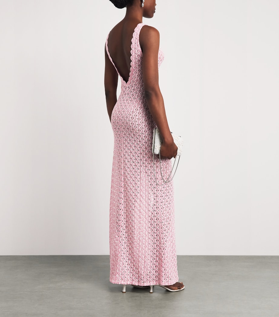 Missoni Womens Metallic Kaftan Maxi Dress Pink Image 4