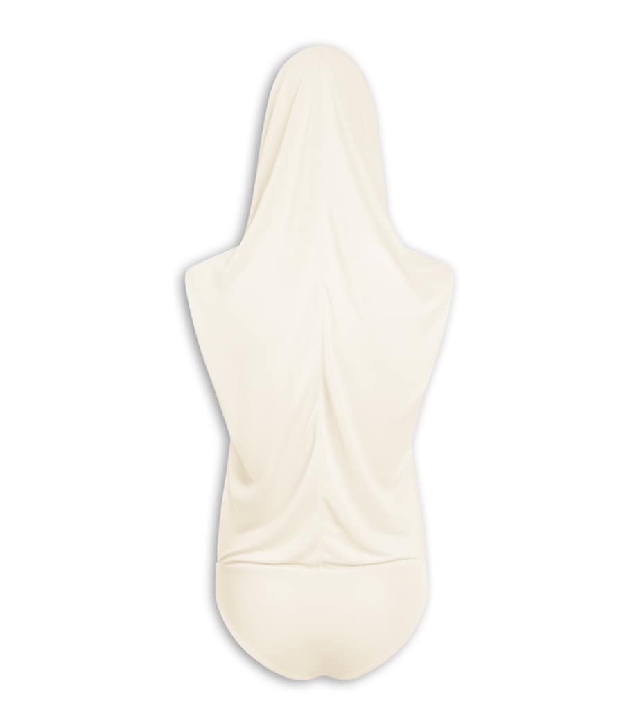 Alaïa Womens Hooded Bodysuit Panna Cotta Image 2