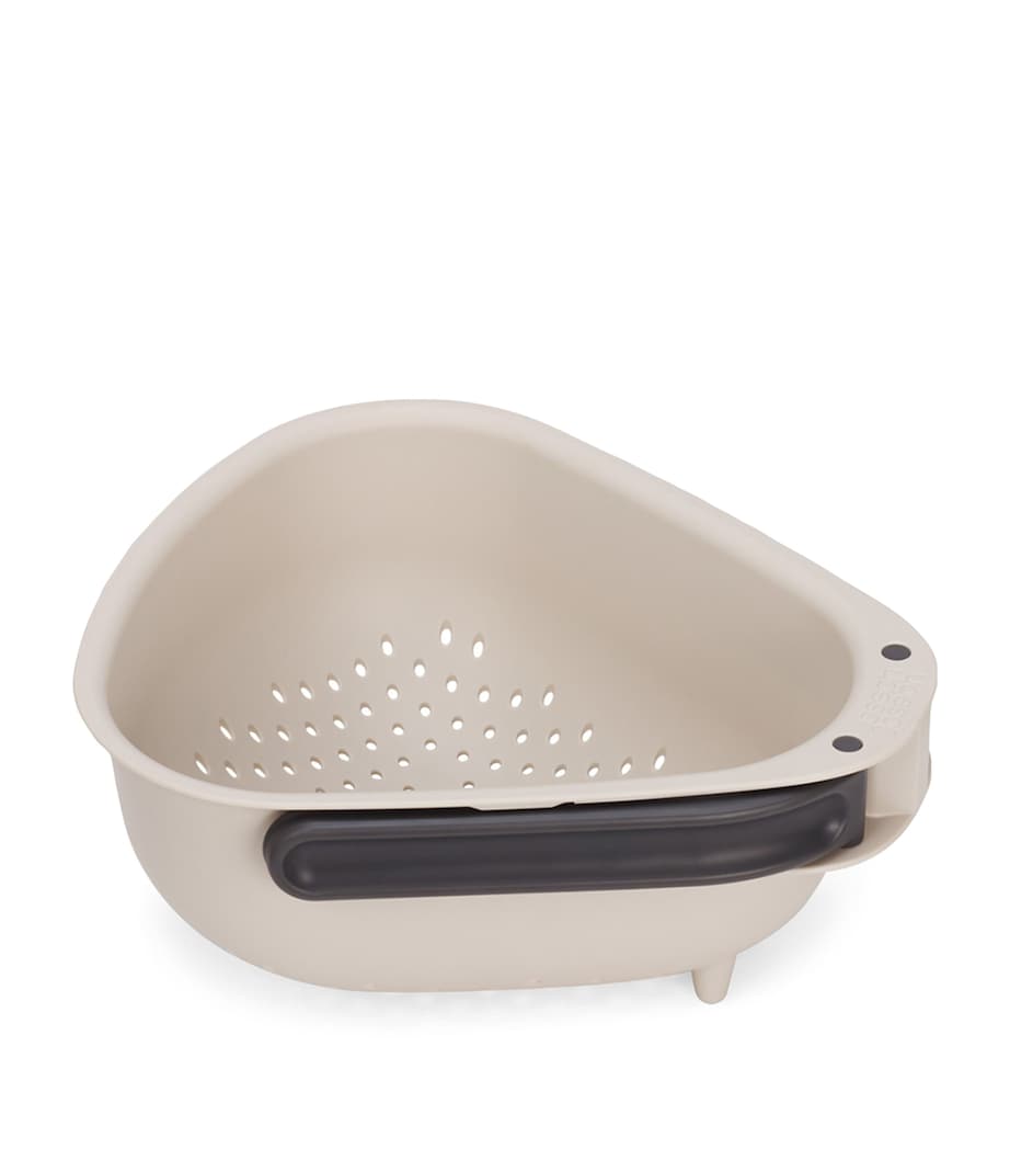 Large Droplet Colander with Folding Handle STONE Image 1