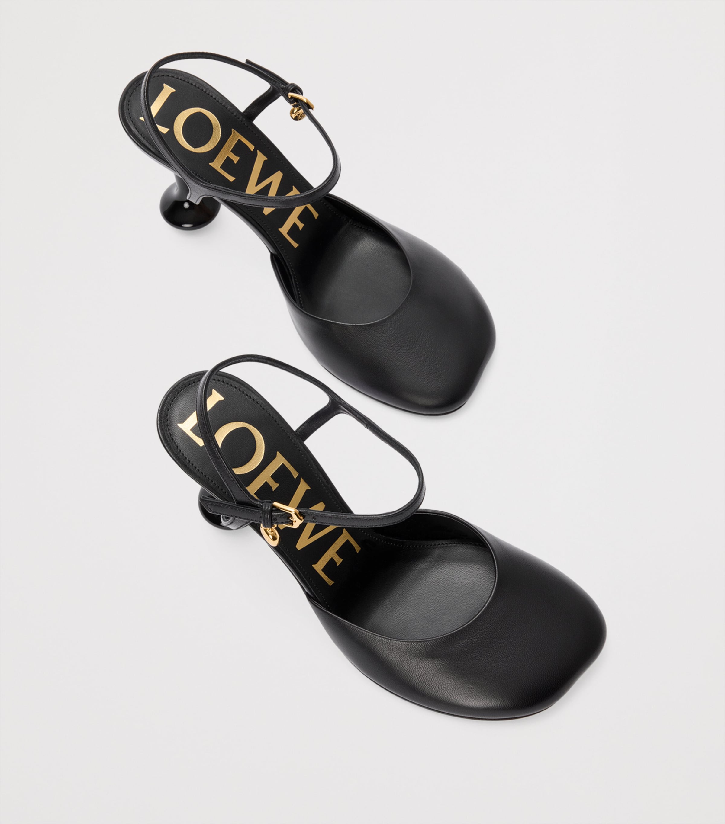 Leather Toy Ankle-Strap Pumps 90 BLACK Image 3