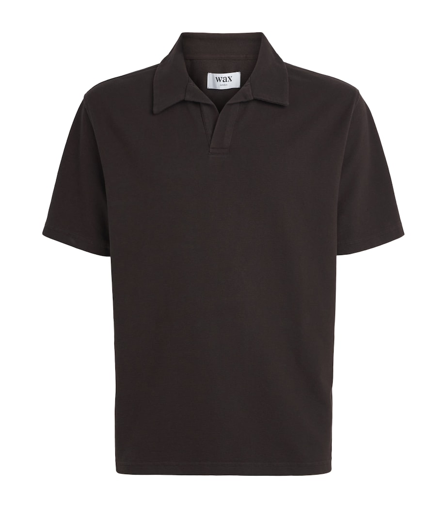 Wax London Mens Organic Cotton Atwood Polo Shirt Dark Brown Image 1