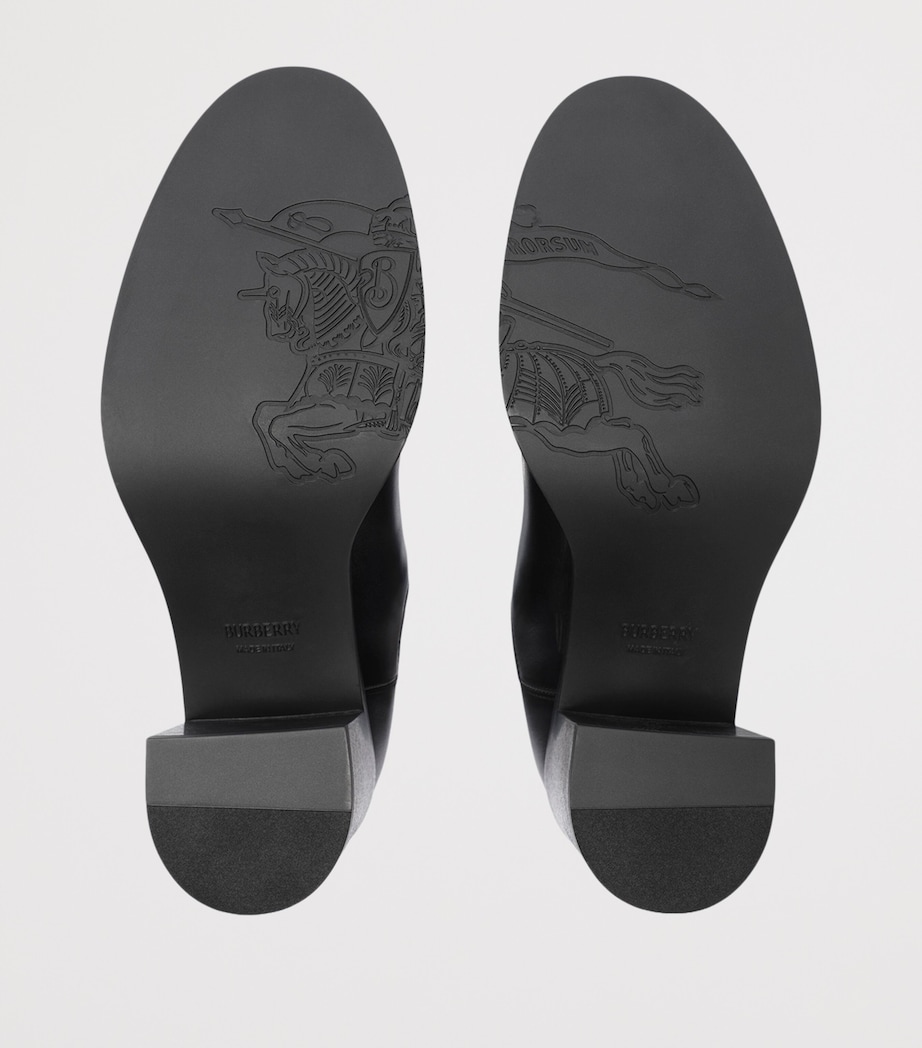 Burberry Leather Hampstead Heeled Boots 70 Black Image 5