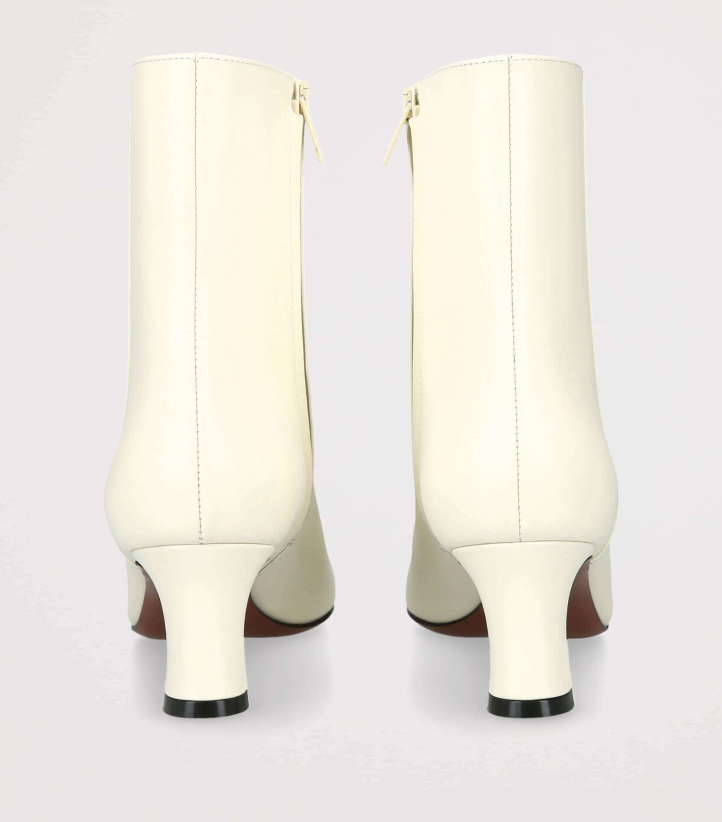 Leather Signature VLogo Ankle Boots 55 BONE Image 2