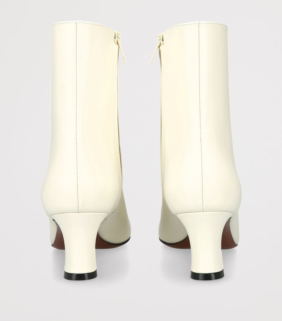 Leather Signature VLogo Ankle Boots 55 BONE Image 2