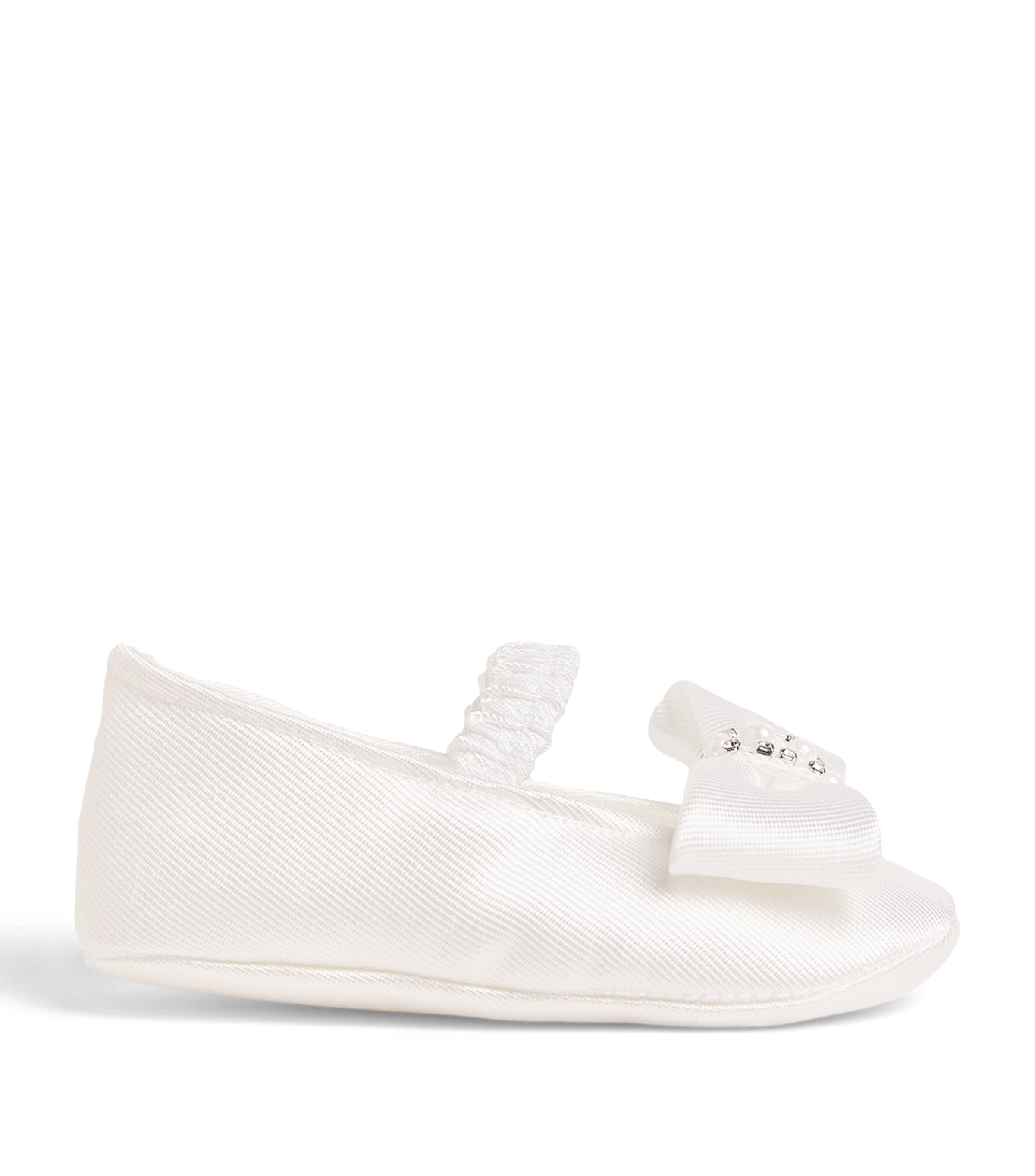 Bimbalò Kids' Bow-detail Ballet Flats In White