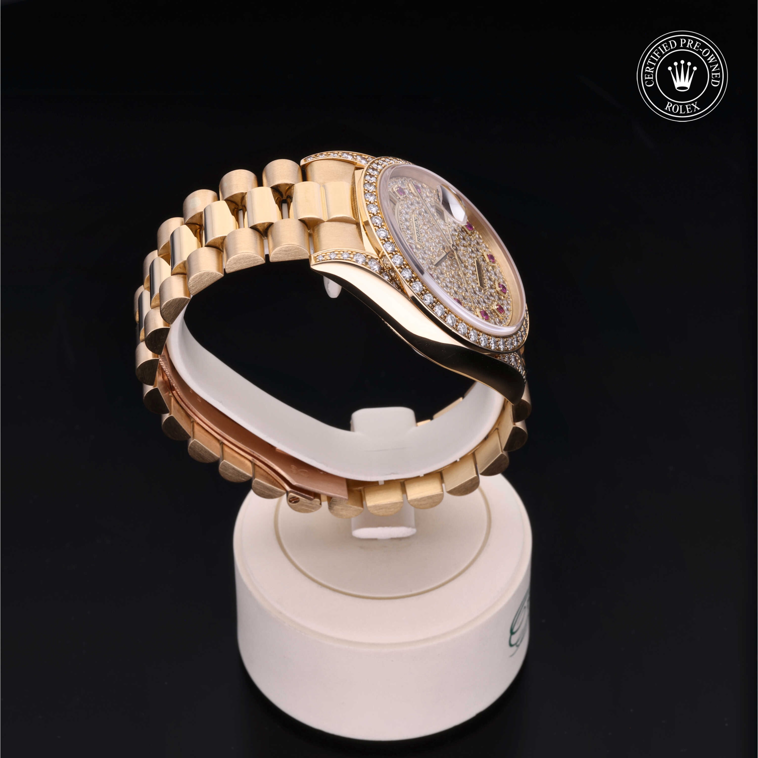 Model image: rolex-certified-pre-owned-Oyster Perpetual Day-Date-36mm-18ct Yellow Gold, Diamond Lugs-1990s-18388 thumbnail 3