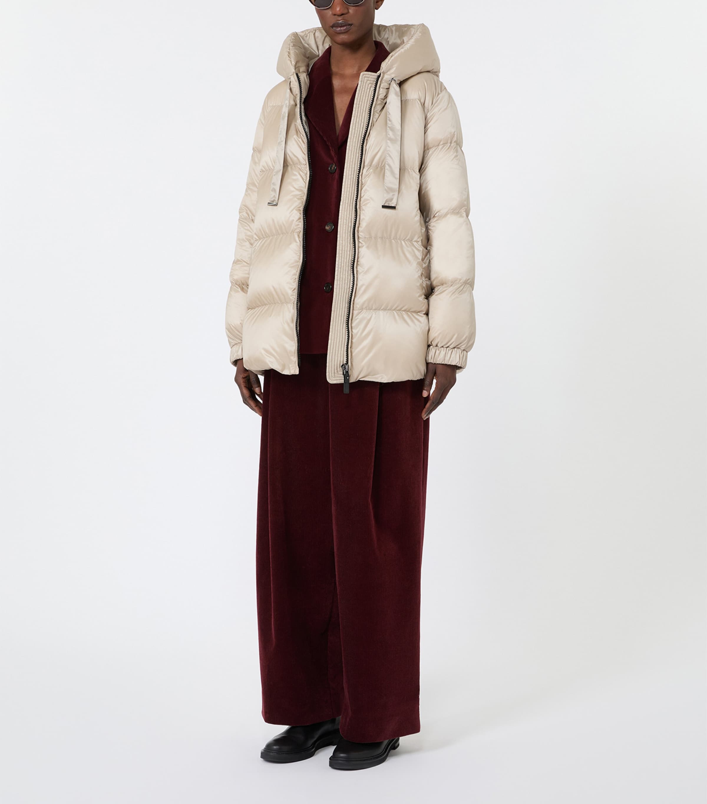 Max Mara Womens Down-Filled Quilted Coat Natural Image 2