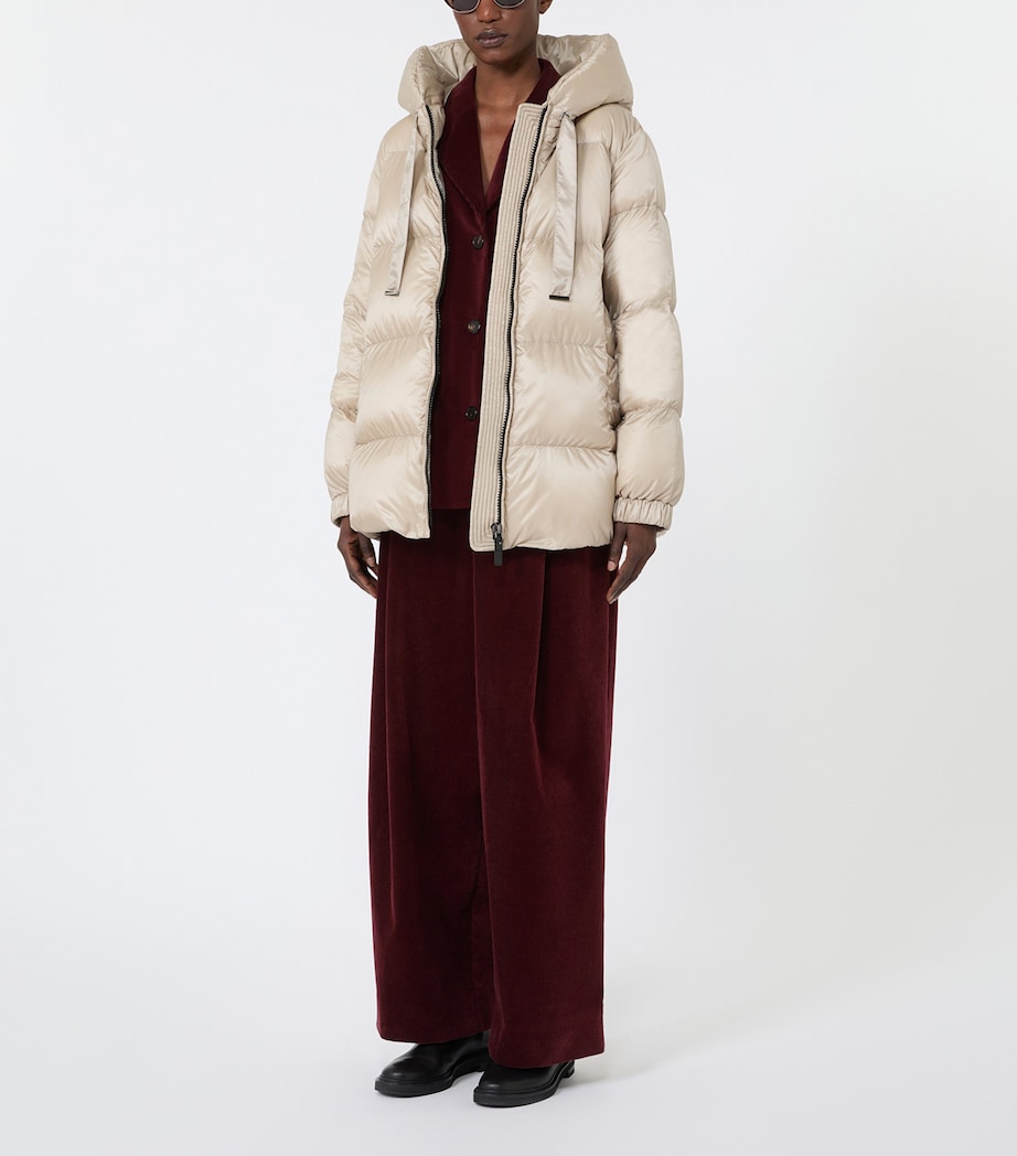 Max Mara Womens Down-Filled Quilted Coat Natural Image 2