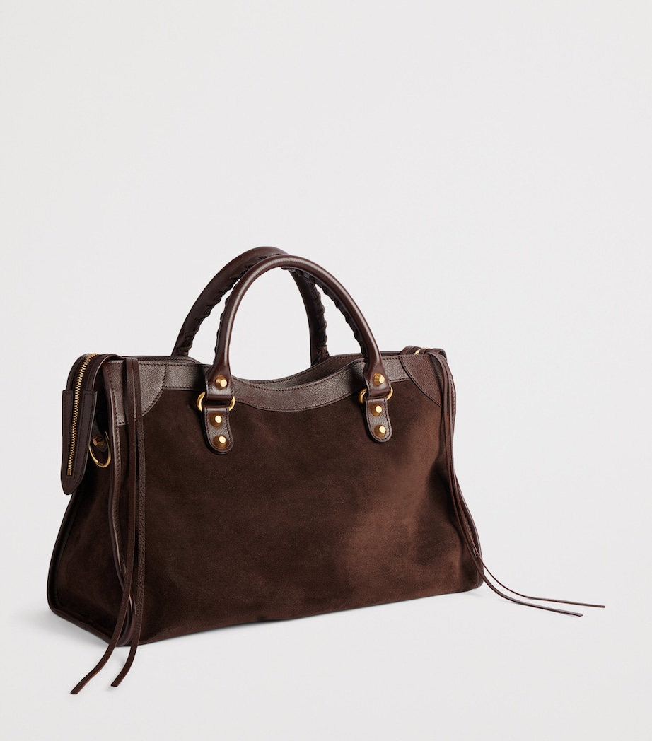 Balenciaga Medium Suede Le City Top-Handle Bag Image 6