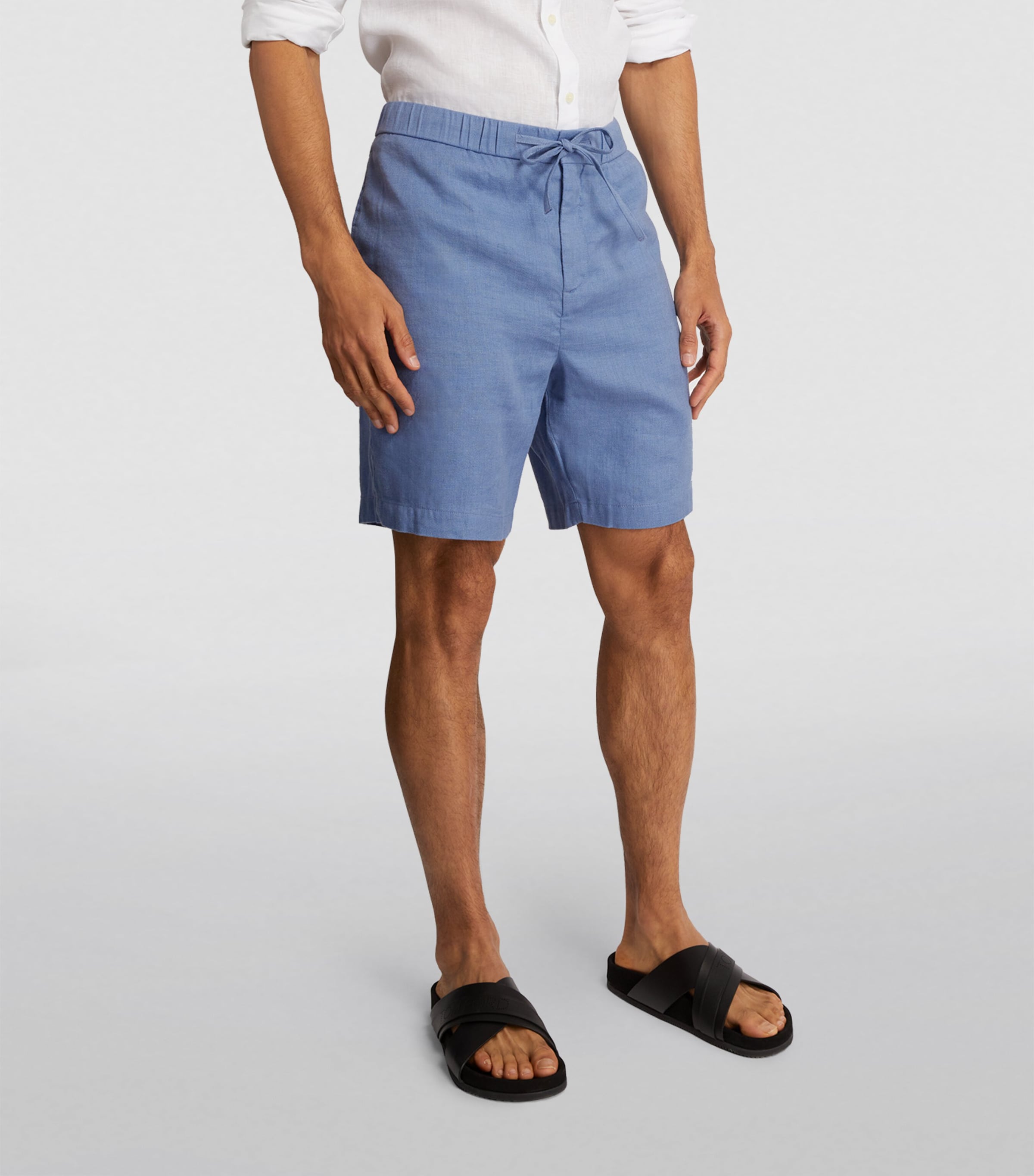 Linen-Cotton Felipe Shorts SLATE BLUE Image 3