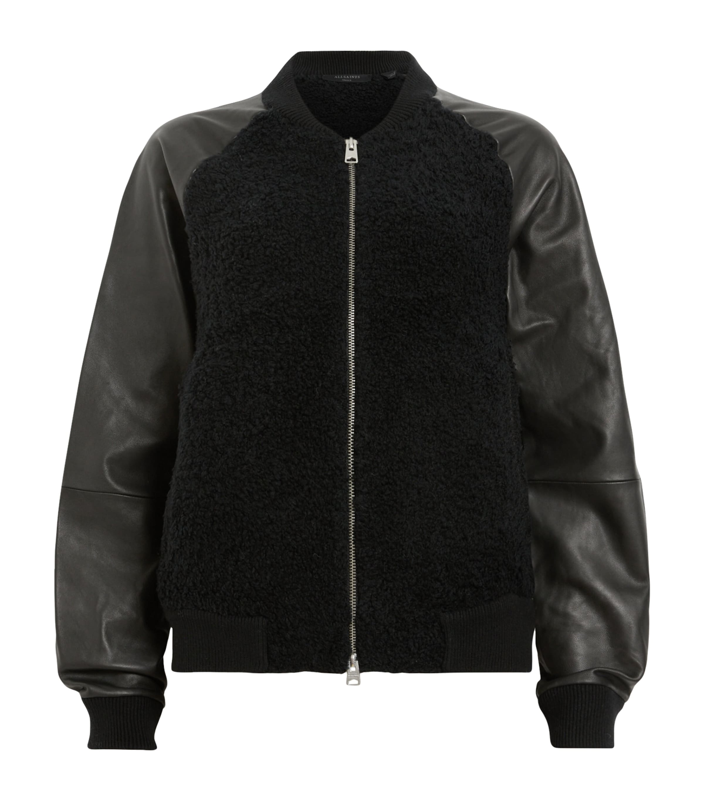 ALLSAINTS LEATHER-TRIM RENATA CARDIGAN