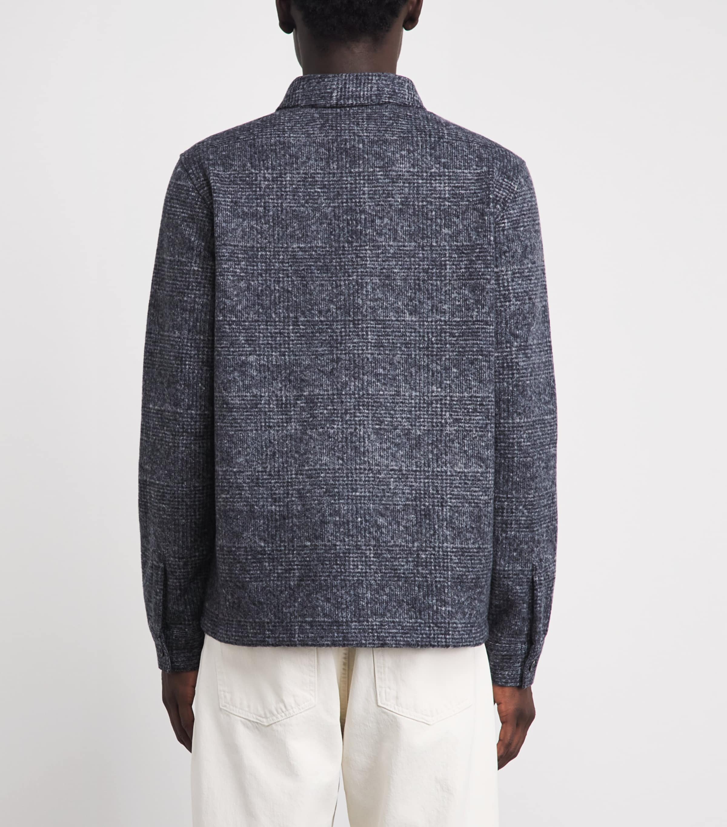 Vince Mens Donegal Check Polo Sweater Coastal Combo Image 5