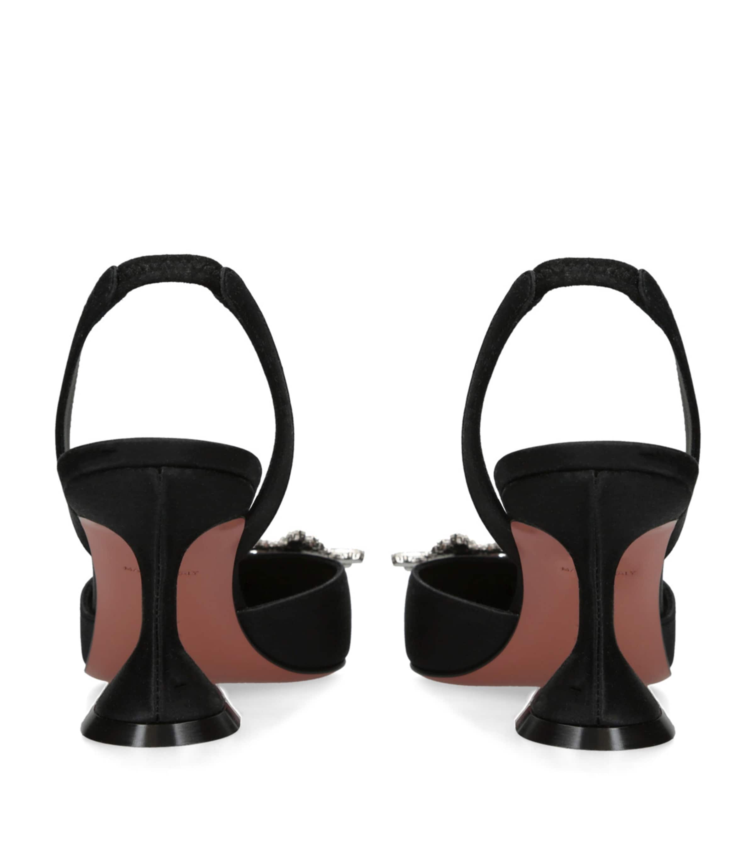 Satin Begum Slingback Pumps 70 BLACK Image 4