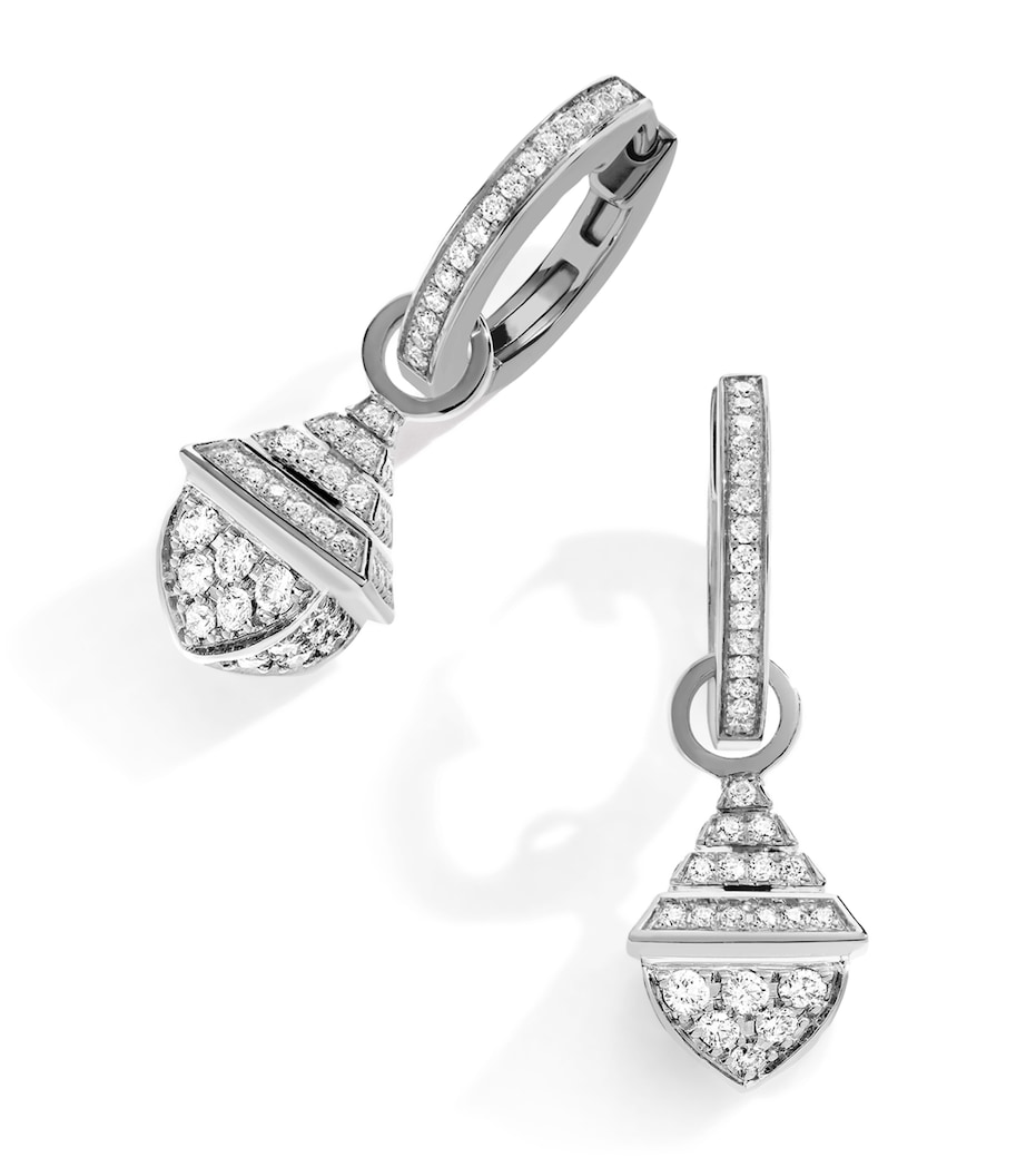 White Gold and Diamond Cleo Rev Drop Earrings WHITE GOLD Image 1