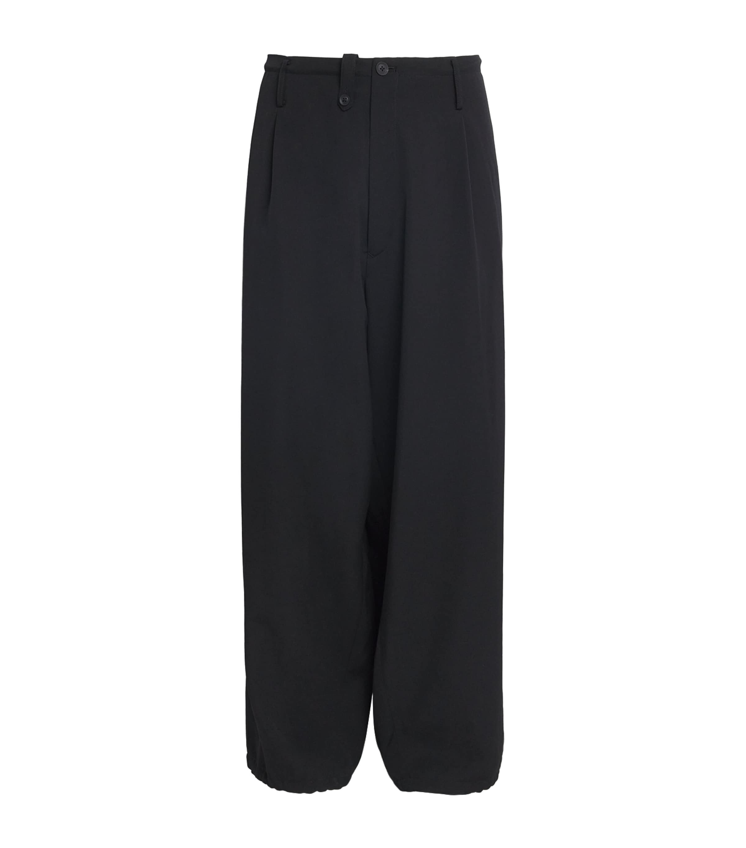 Yohji Yamamoto Wool Garbadine Wallet Trousers In Black