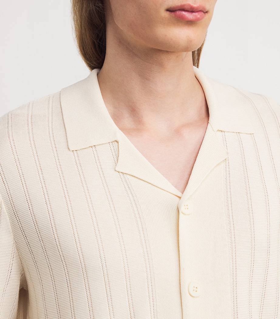 Knitted Stripe Copley Shirt NATURAL Image 6