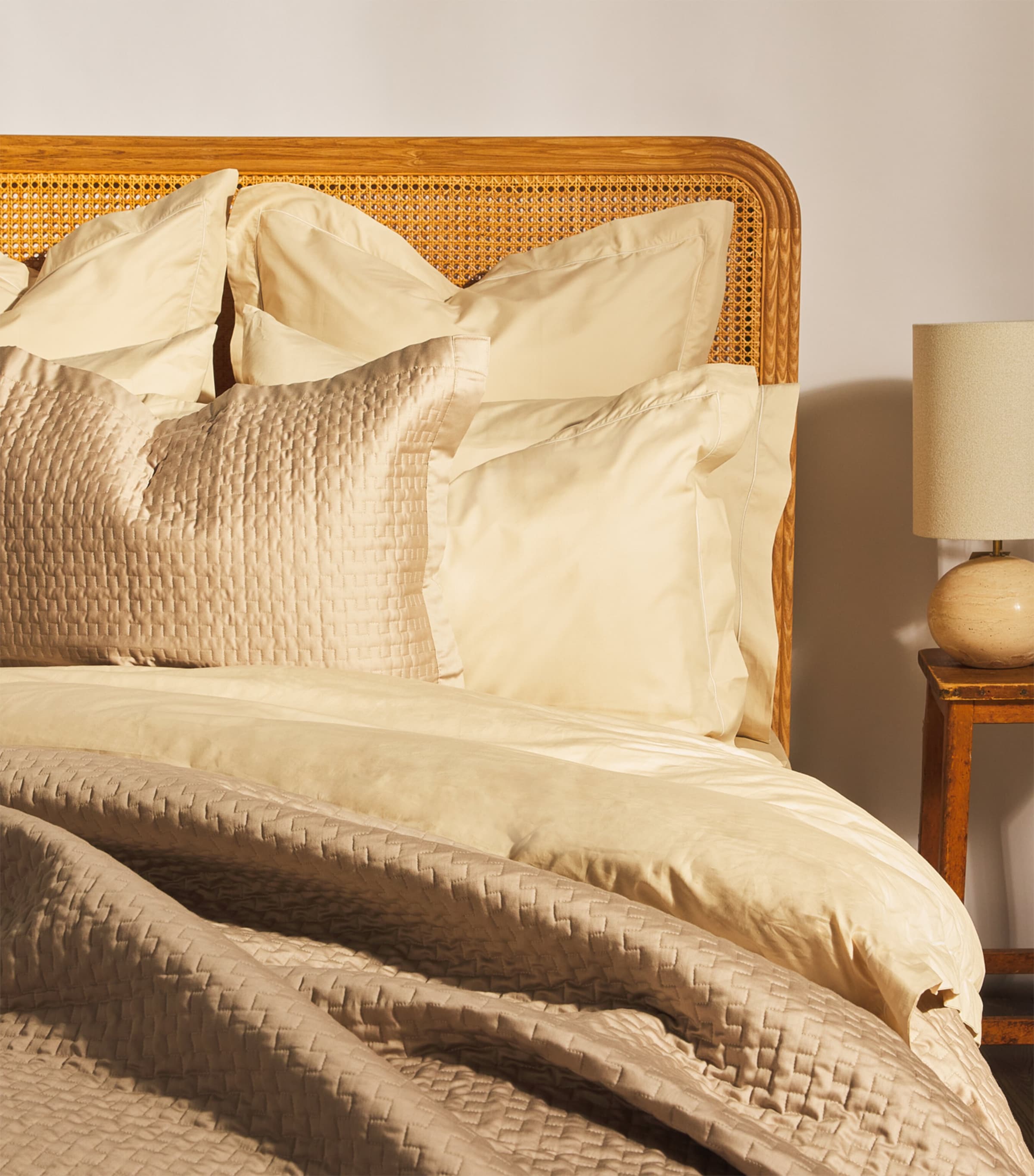 Harrods of London Chester Square Pillowcase Pair (65cm x 65cm) Natural Image 2